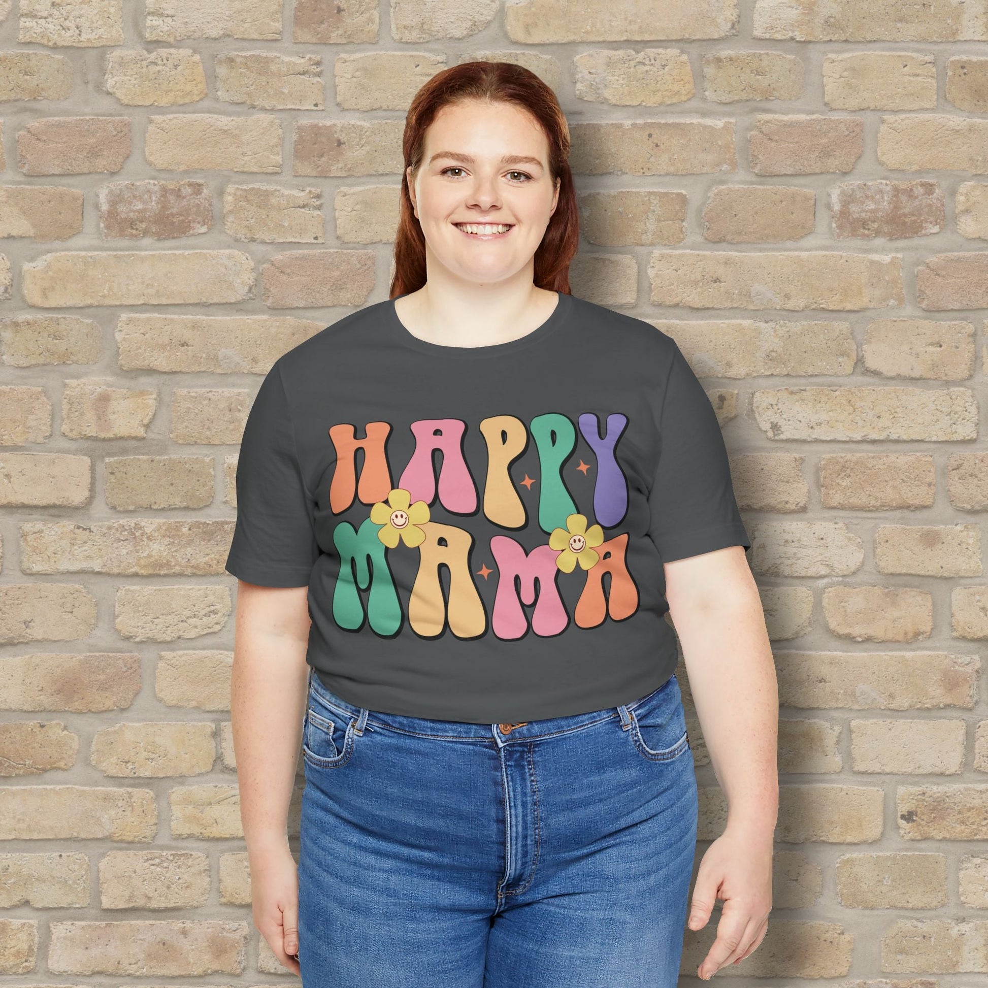 Mostly Text T-Shirts Happy Mama Tee - Vibrant Styles