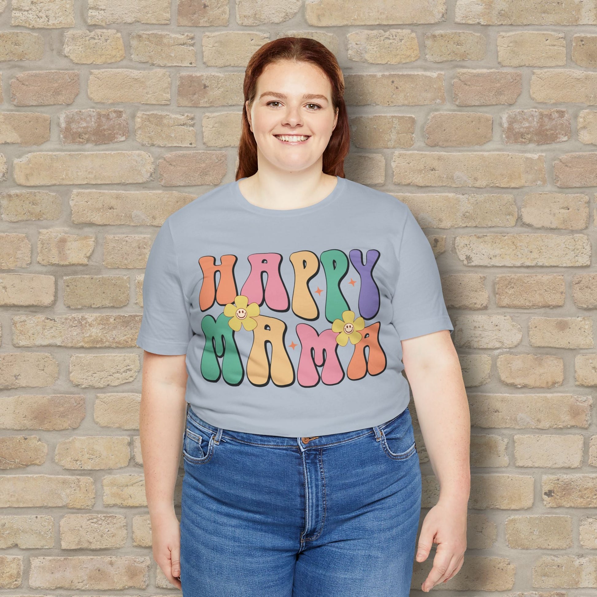 Mostly Text T-Shirts Happy Mama Tee - Vibrant Styles