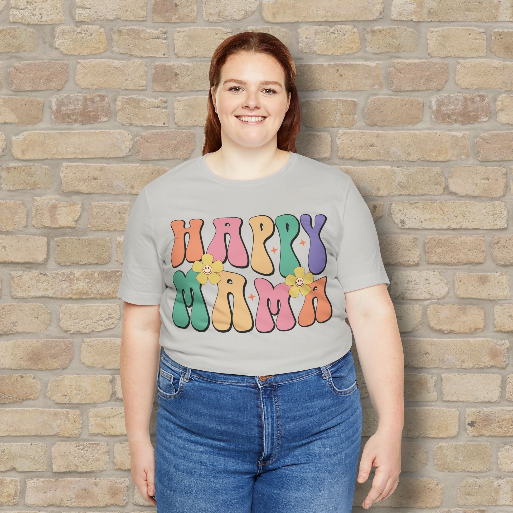 Mostly Text T-Shirts Happy Mama Tee - Vibrant Styles
