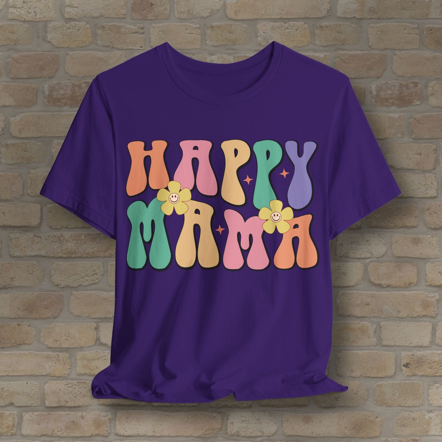 Mostly Text T-Shirts Happy Mama Tee - Vibrant Styles