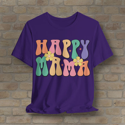 Mostly Text T-Shirts Happy Mama Tee - Vibrant Styles