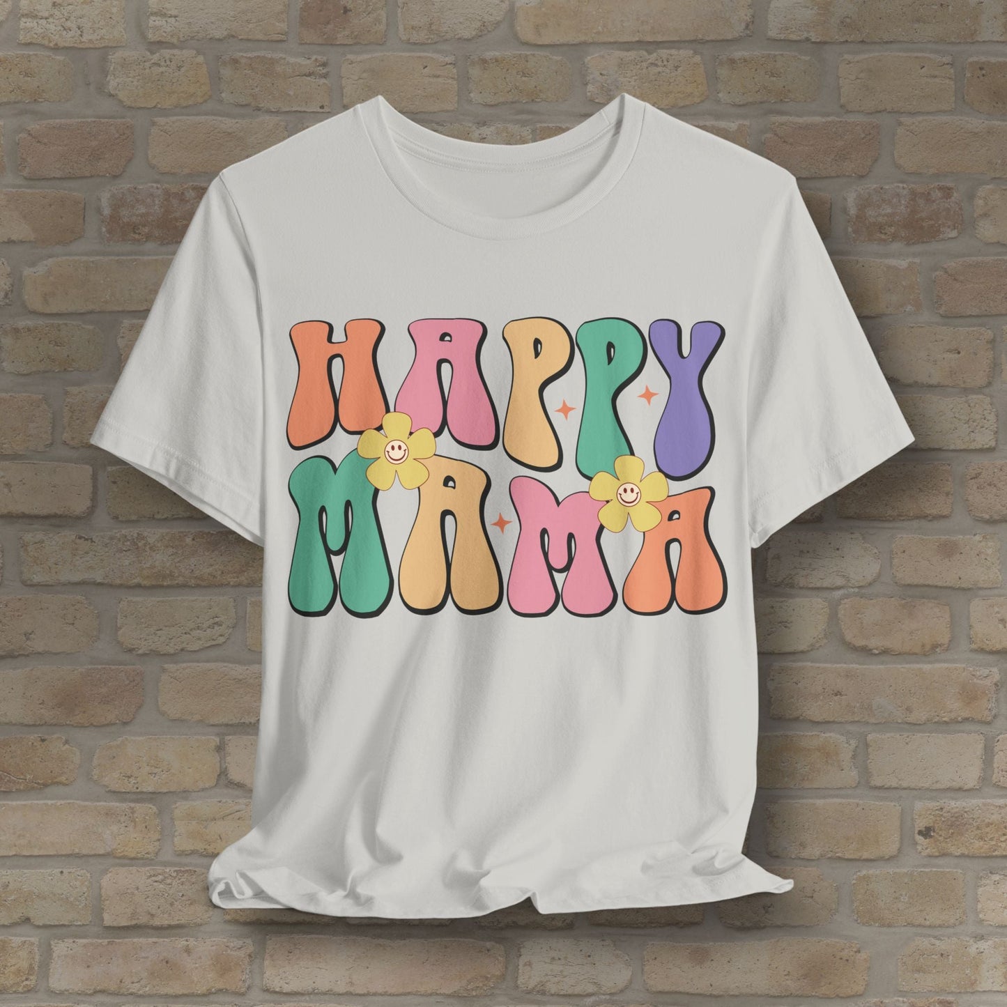 Mostly Text T-Shirts Happy Mama Tee - Vibrant Styles