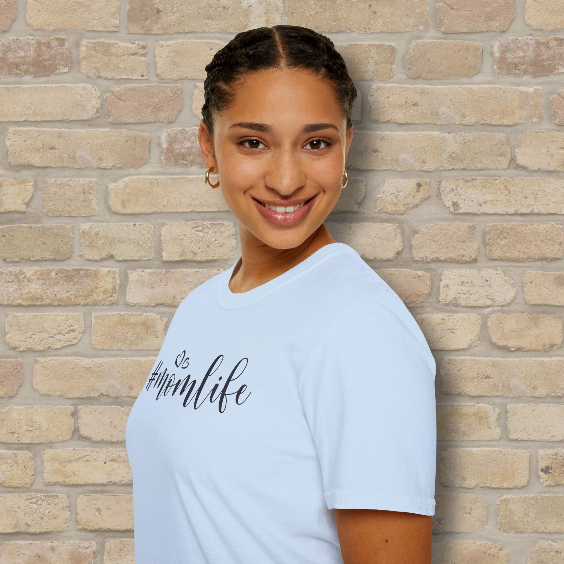 Mostly Text Hashtag Mom Life Tee - Vibrant Styles