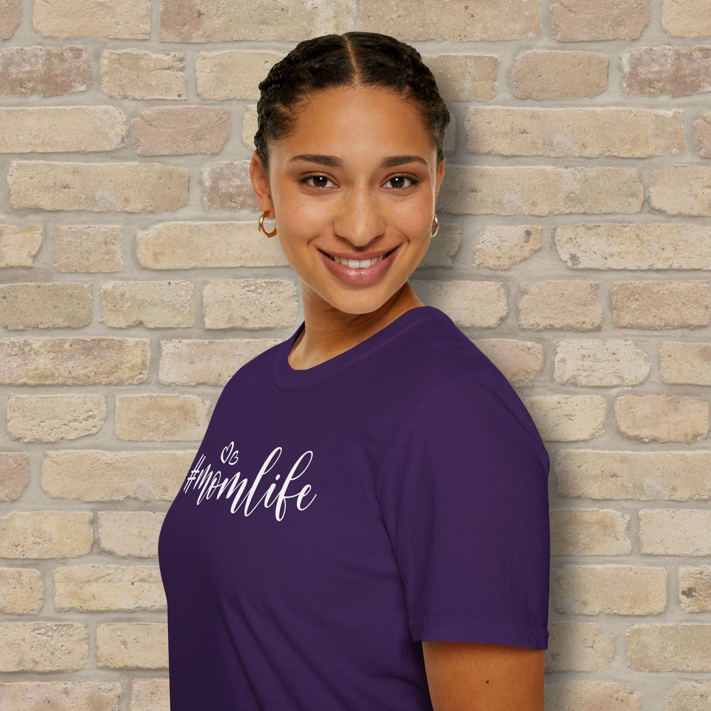 Mostly Text Hashtag Mom Life Tee - Vibrant Styles