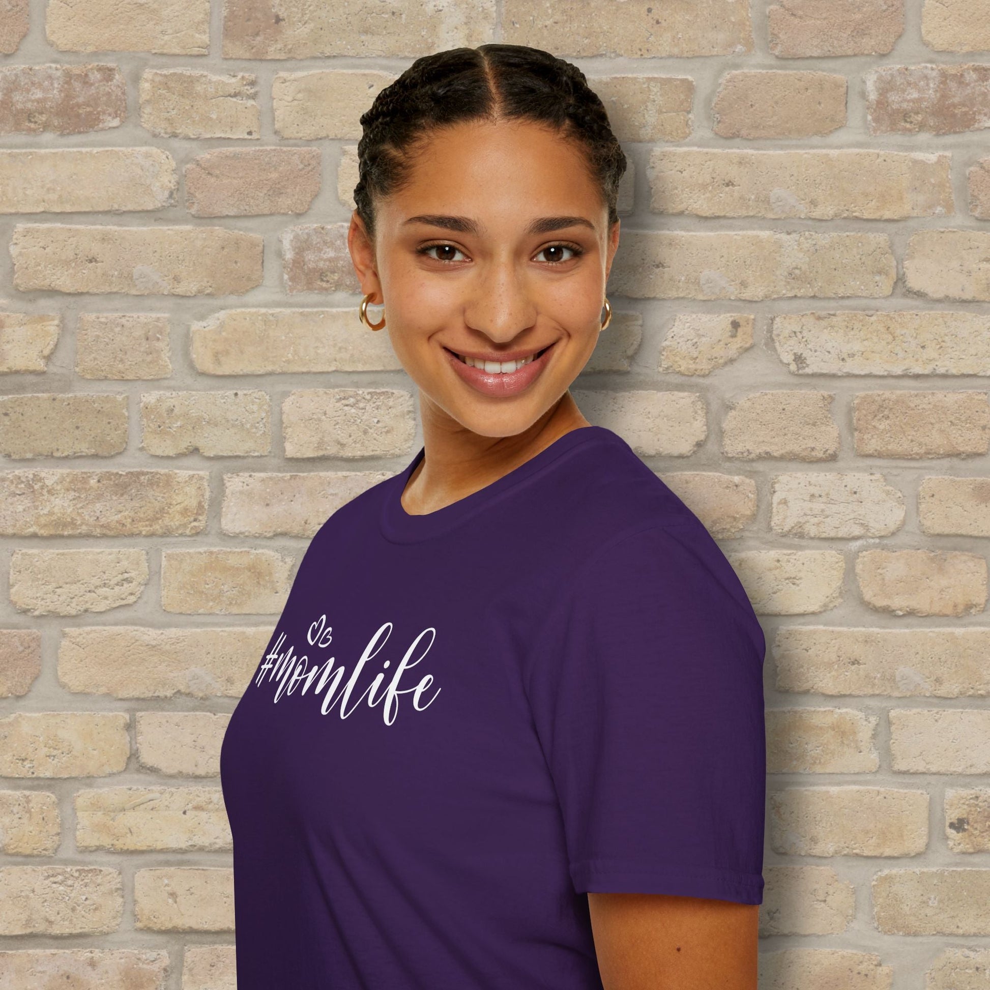 Mostly Text Hashtag Mom Life Tee - Vibrant Styles