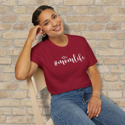 Mostly Text Hashtag Mom Life Tee - Vibrant Styles