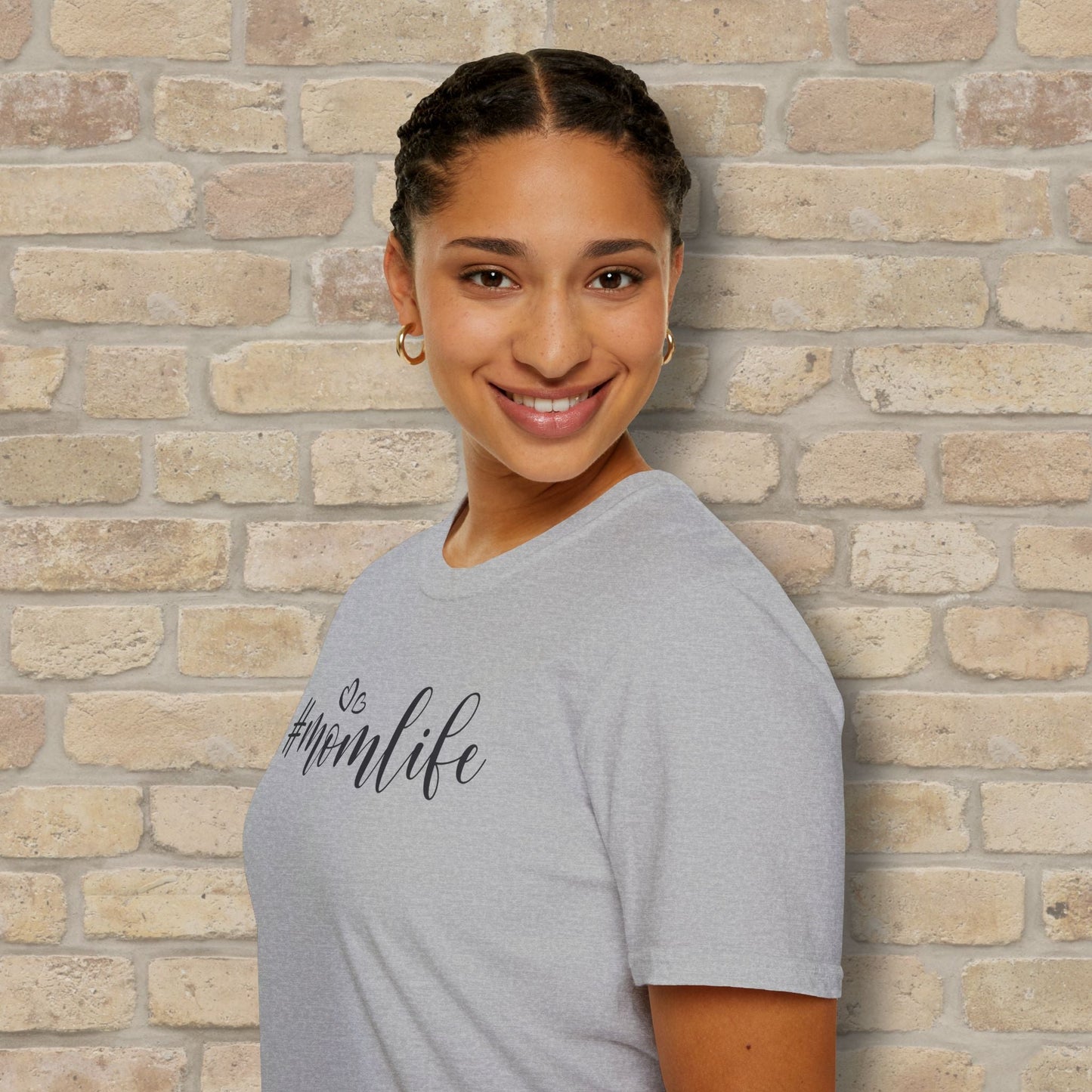 Mostly Text Hashtag Mom Life Tee - Vibrant Styles