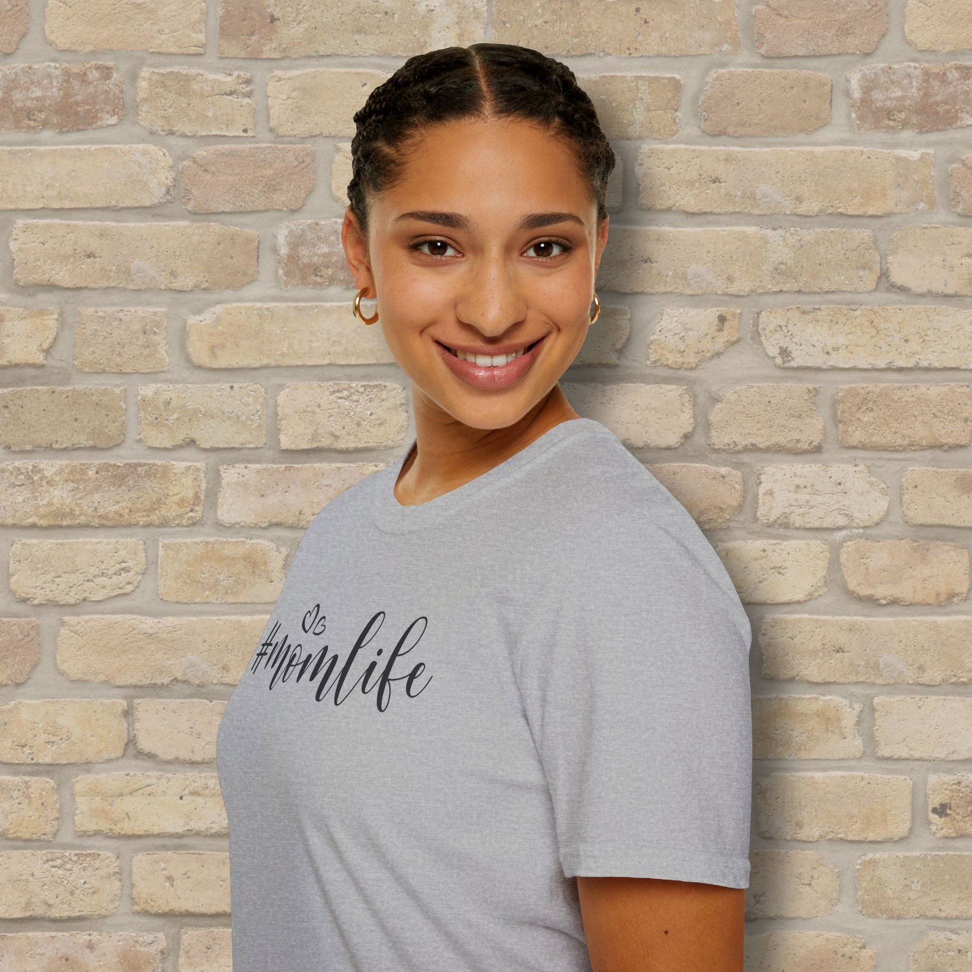 Mostly Text Hashtag Mom Life Tee - Vibrant Styles