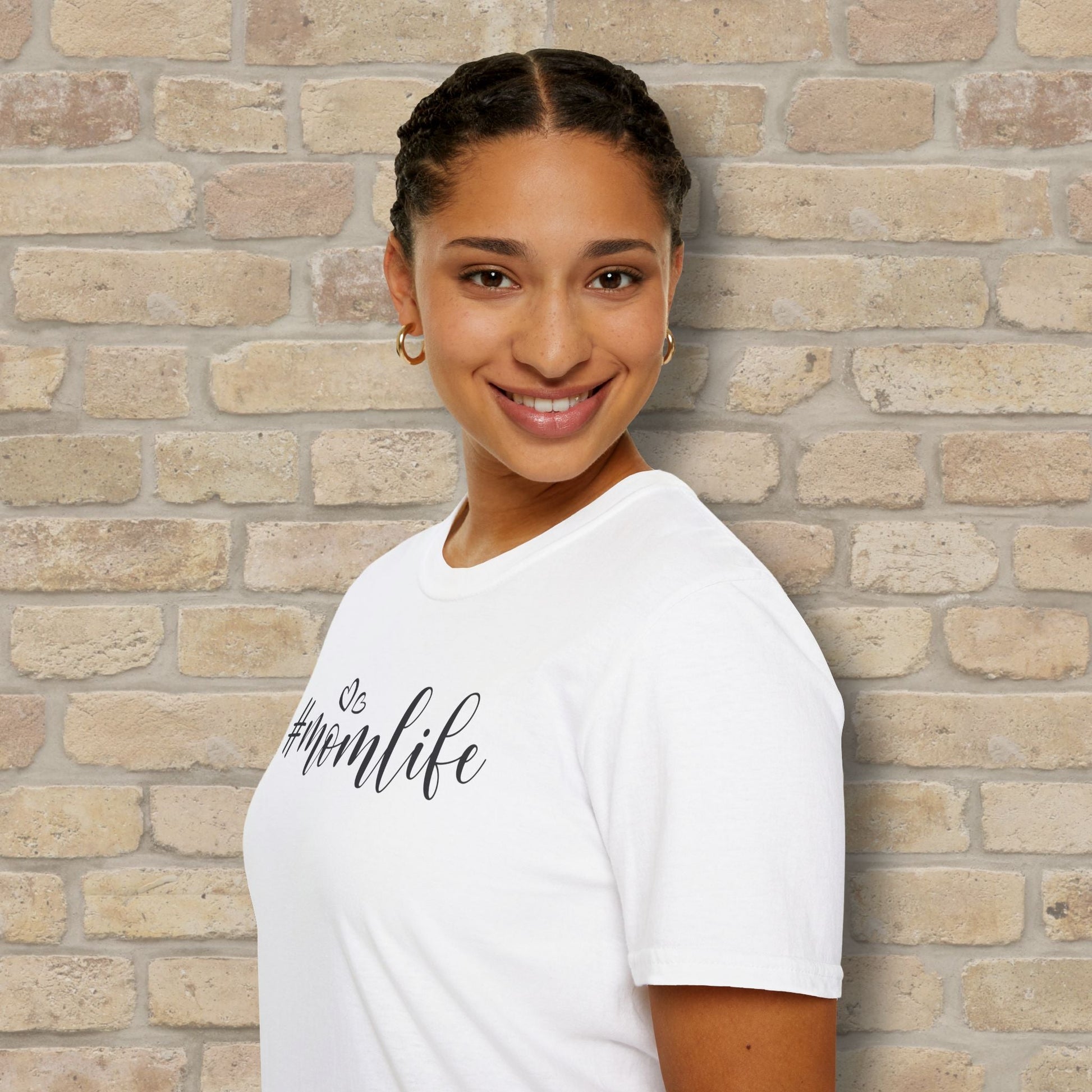 Mostly Text Hashtag Mom Life Tee - Vibrant Styles