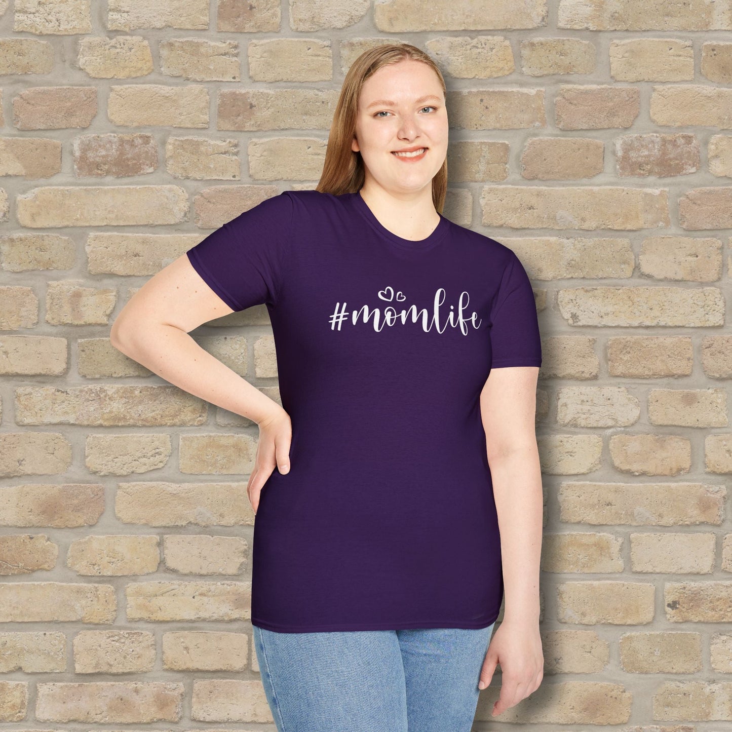 Mostly Text Hashtag Mom Life Tee - Vibrant Styles