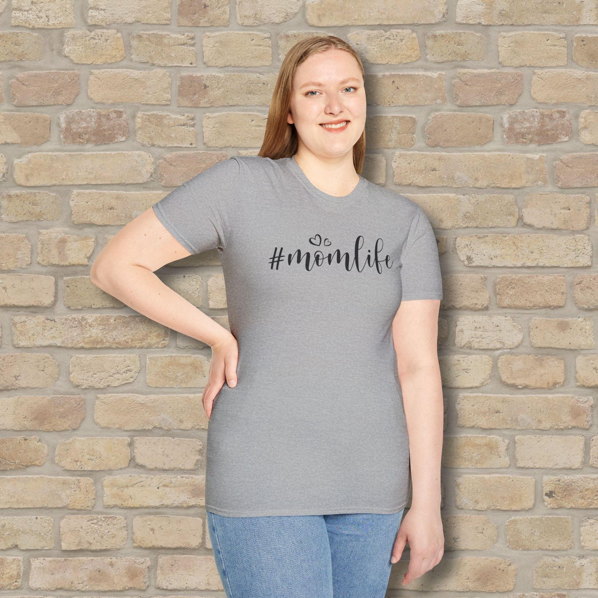 Mostly Text Hashtag Mom Life Tee - Vibrant Styles