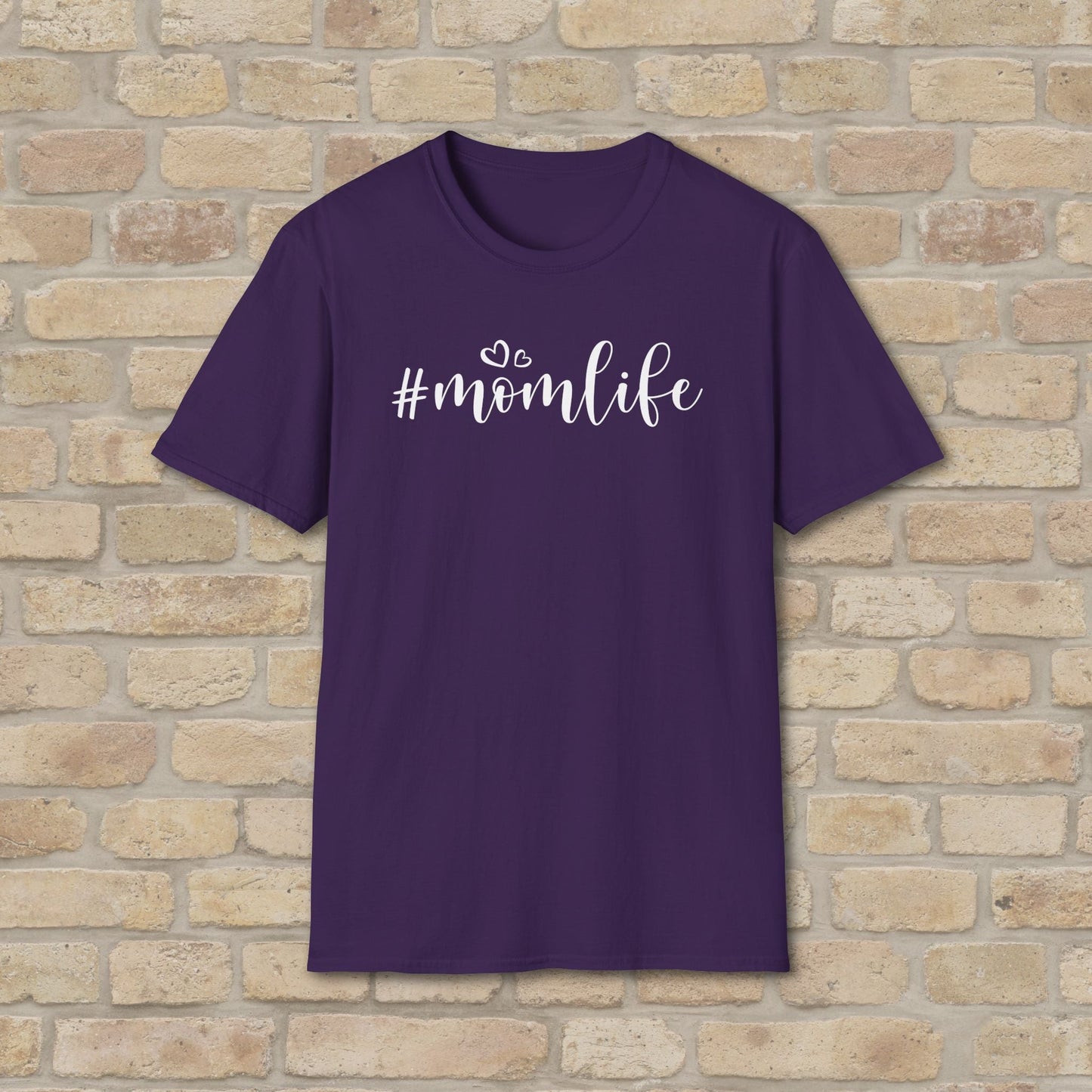 Mostly Text Hashtag Mom Life Tee - Vibrant Styles