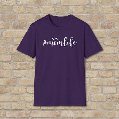 Mostly Text Hashtag Mom Life Tee - Vibrant Styles