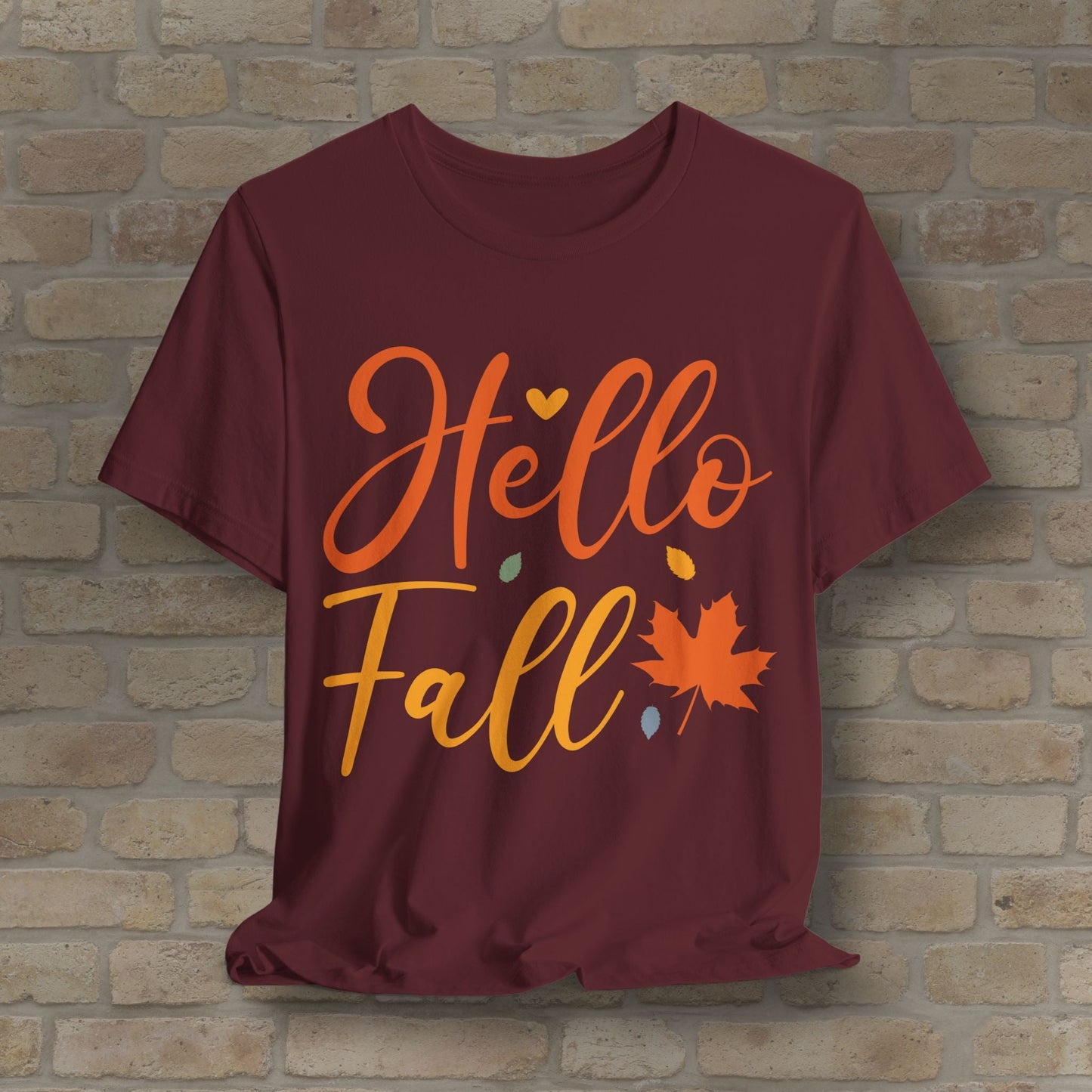 Mostly Text Hello Fall Tee - Vibrant Styles