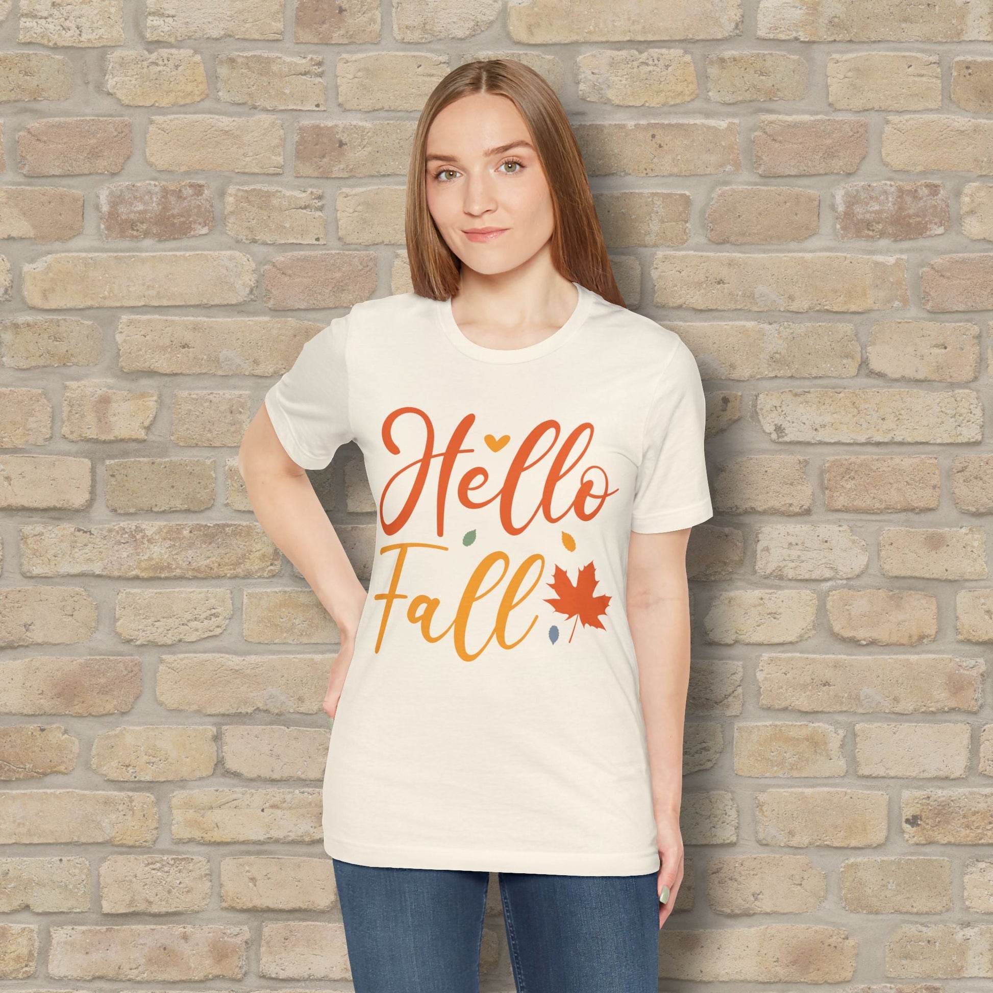 Mostly Text Hello Fall Tee - Vibrant Styles