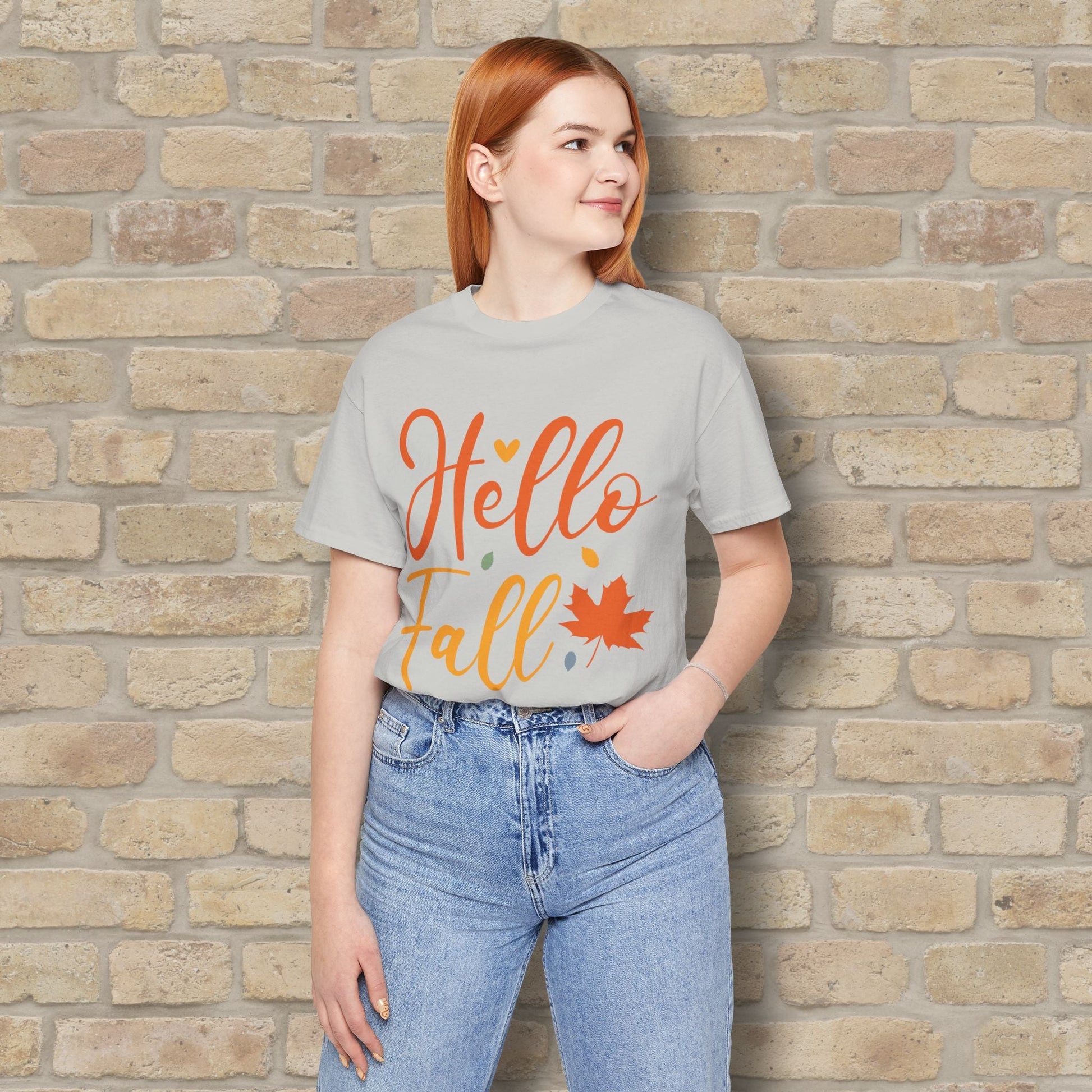 Mostly Text Hello Fall Tee - Vibrant Styles