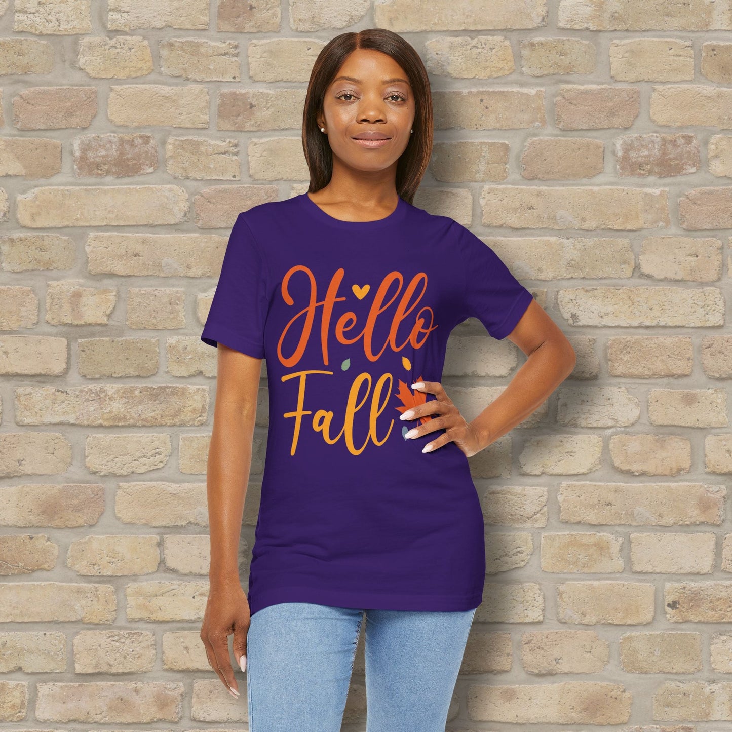 Mostly Text Hello Fall Tee - Vibrant Styles