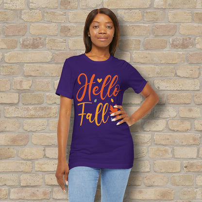 Mostly Text Hello Fall Tee - Vibrant Styles