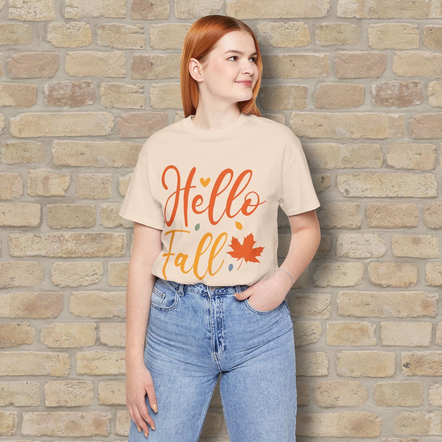 Mostly Text Hello Fall Tee - Vibrant Styles