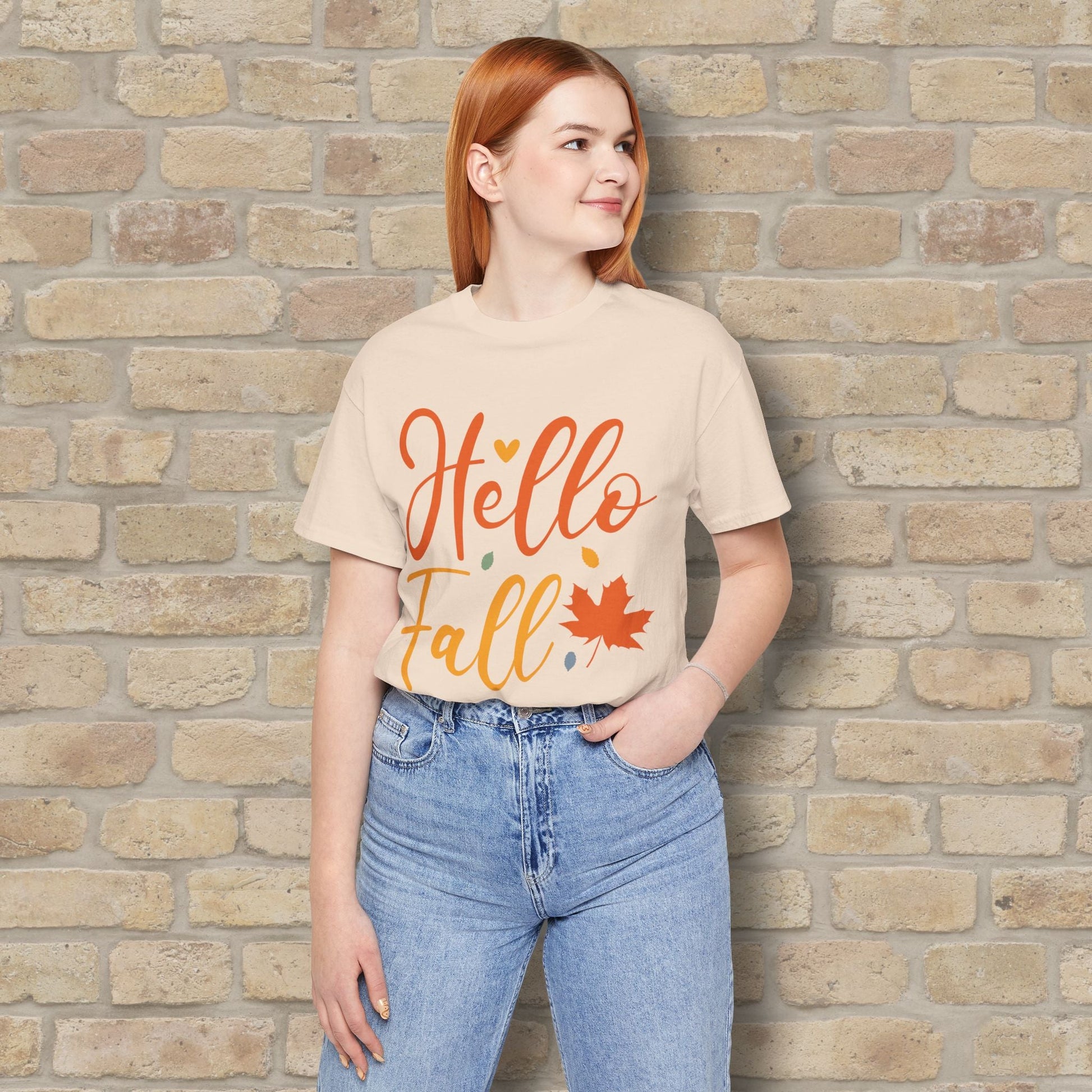 Mostly Text Hello Fall Tee - Vibrant Styles
