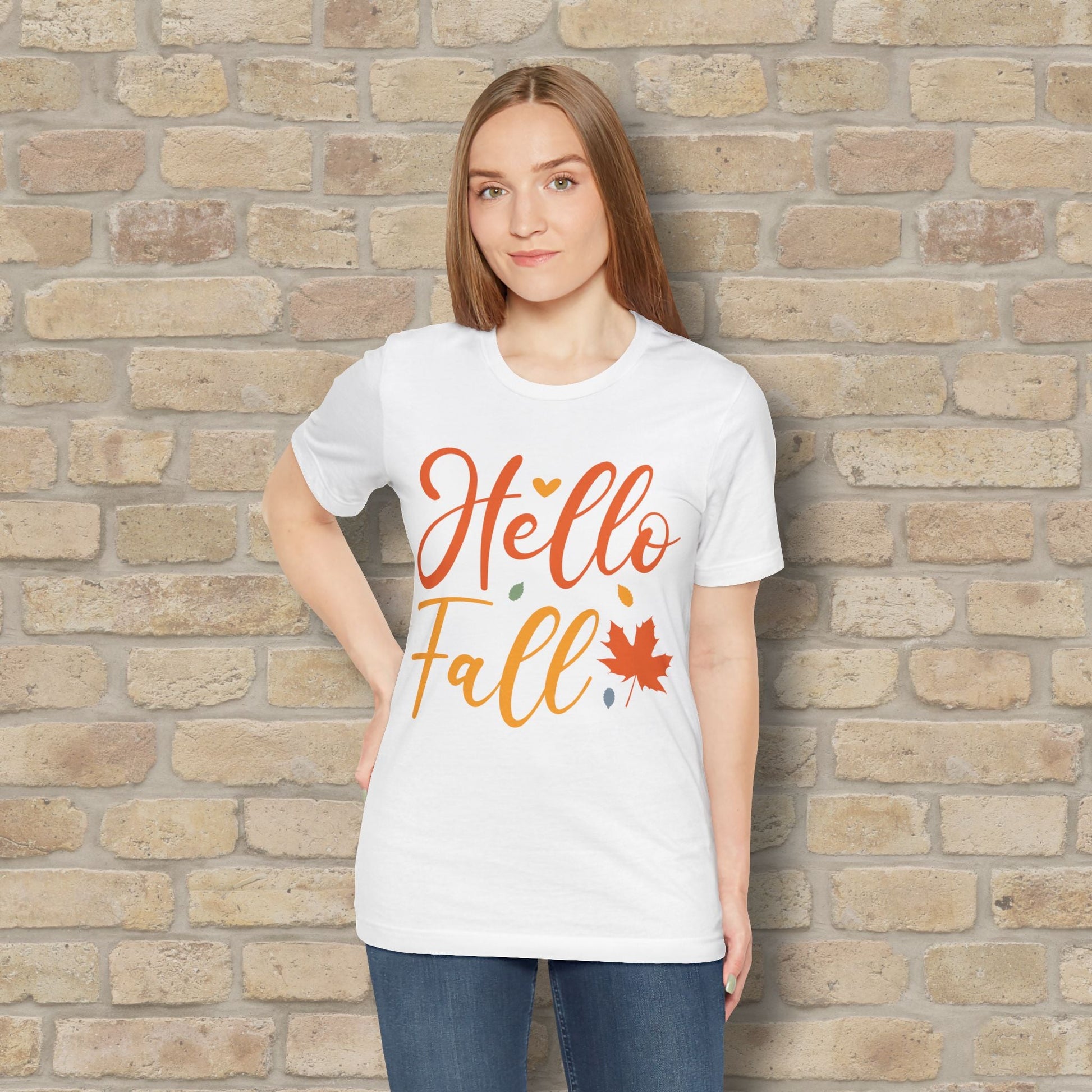 Mostly Text Hello Fall Tee - Vibrant Styles
