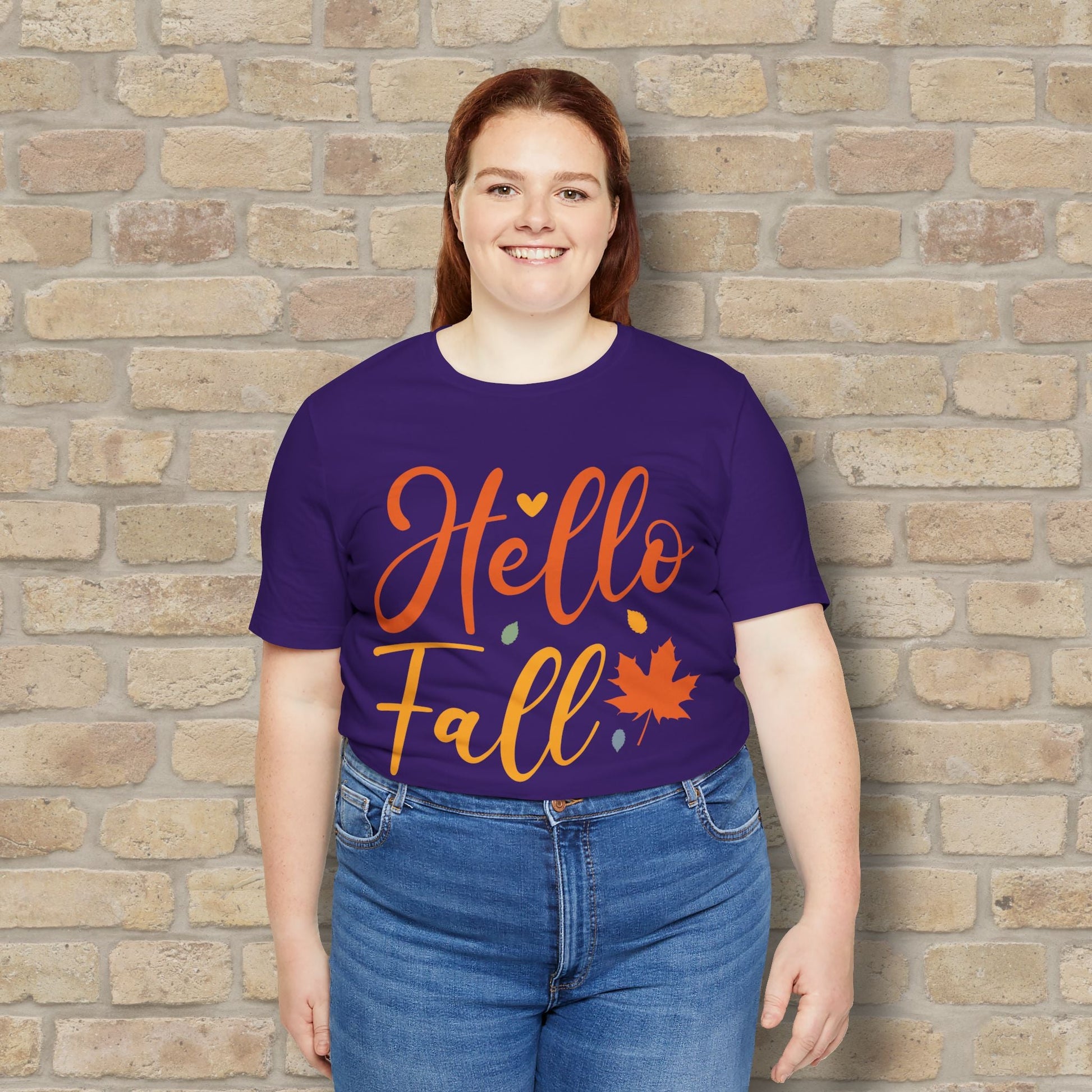 Mostly Text Hello Fall Tee - Vibrant Styles