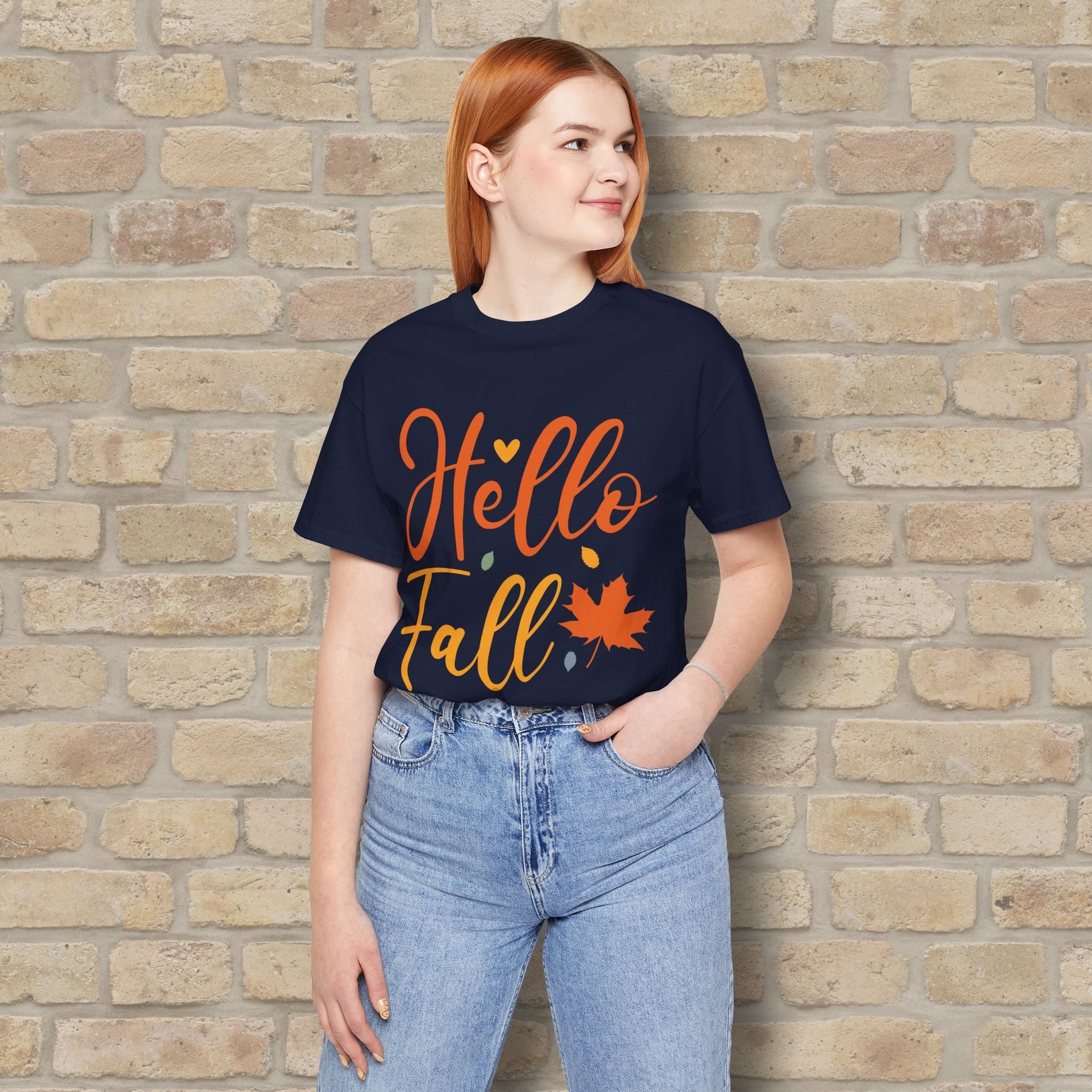 Mostly Text Hello Fall Tee - Vibrant Styles