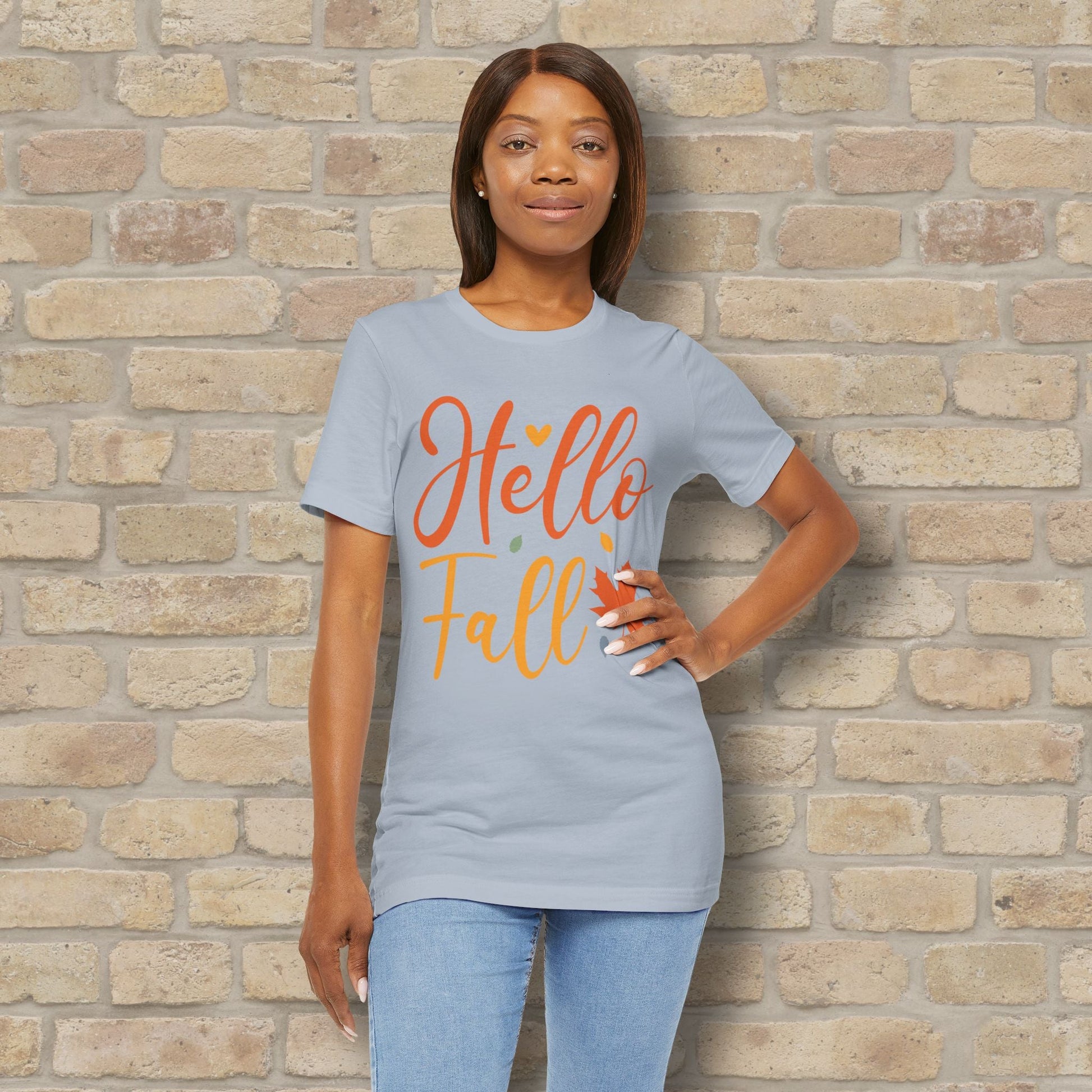 Mostly Text Hello Fall Tee - Vibrant Styles