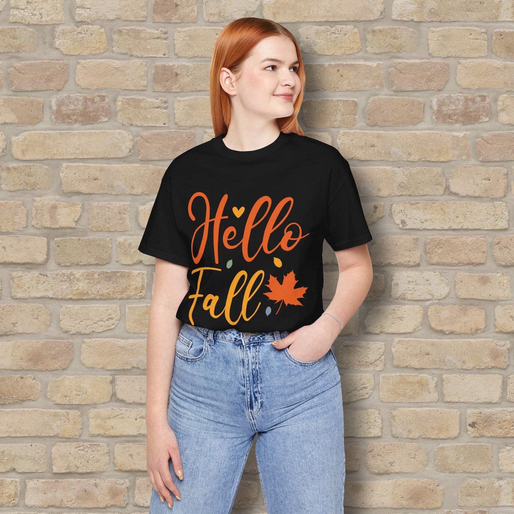 Mostly Text Hello Fall Tee - Vibrant Styles