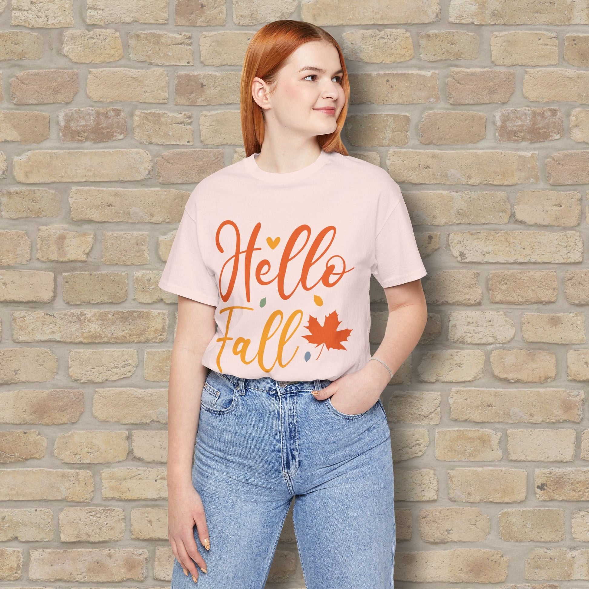Mostly Text Hello Fall Tee - Vibrant Styles