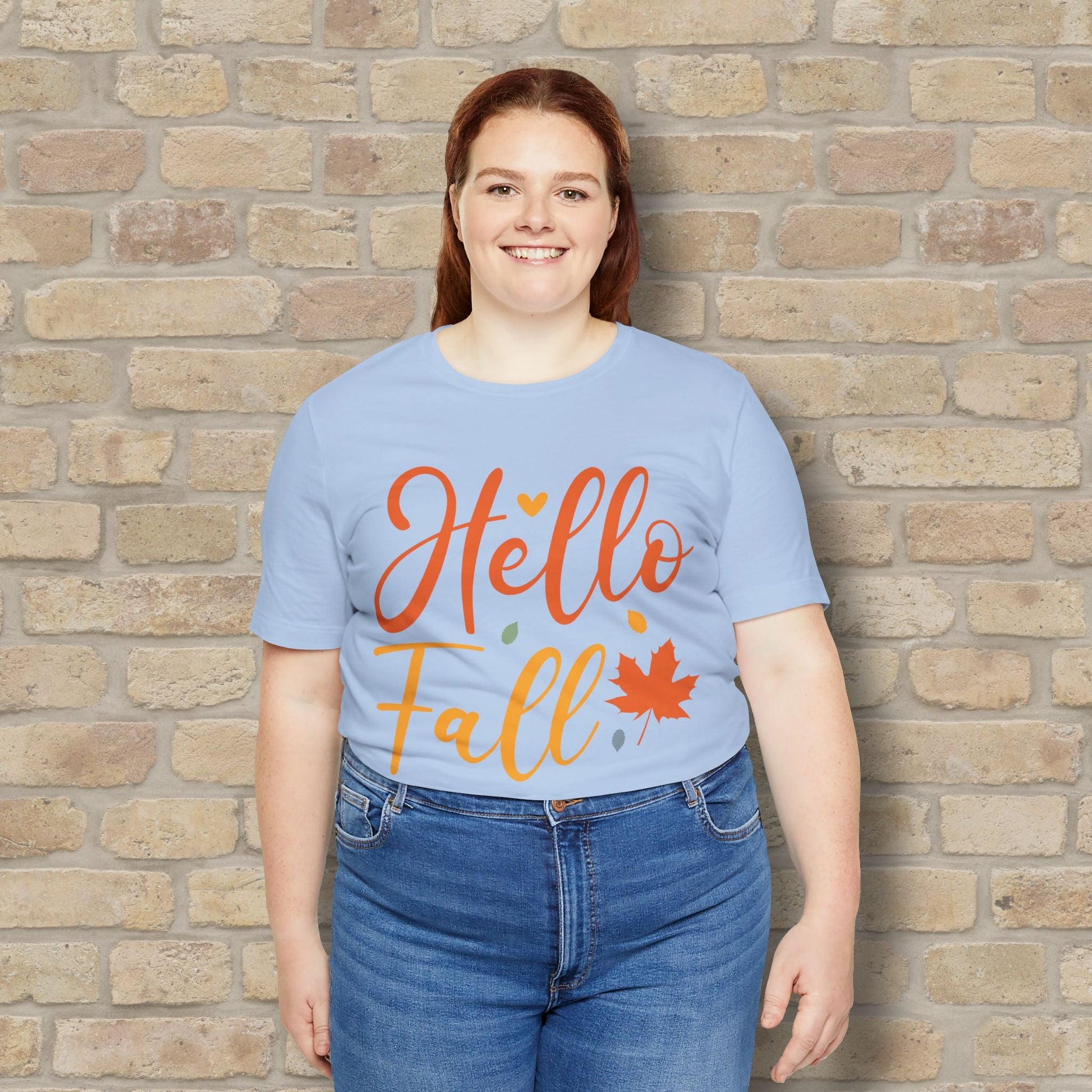 Mostly Text Hello Fall Tee - Vibrant Styles