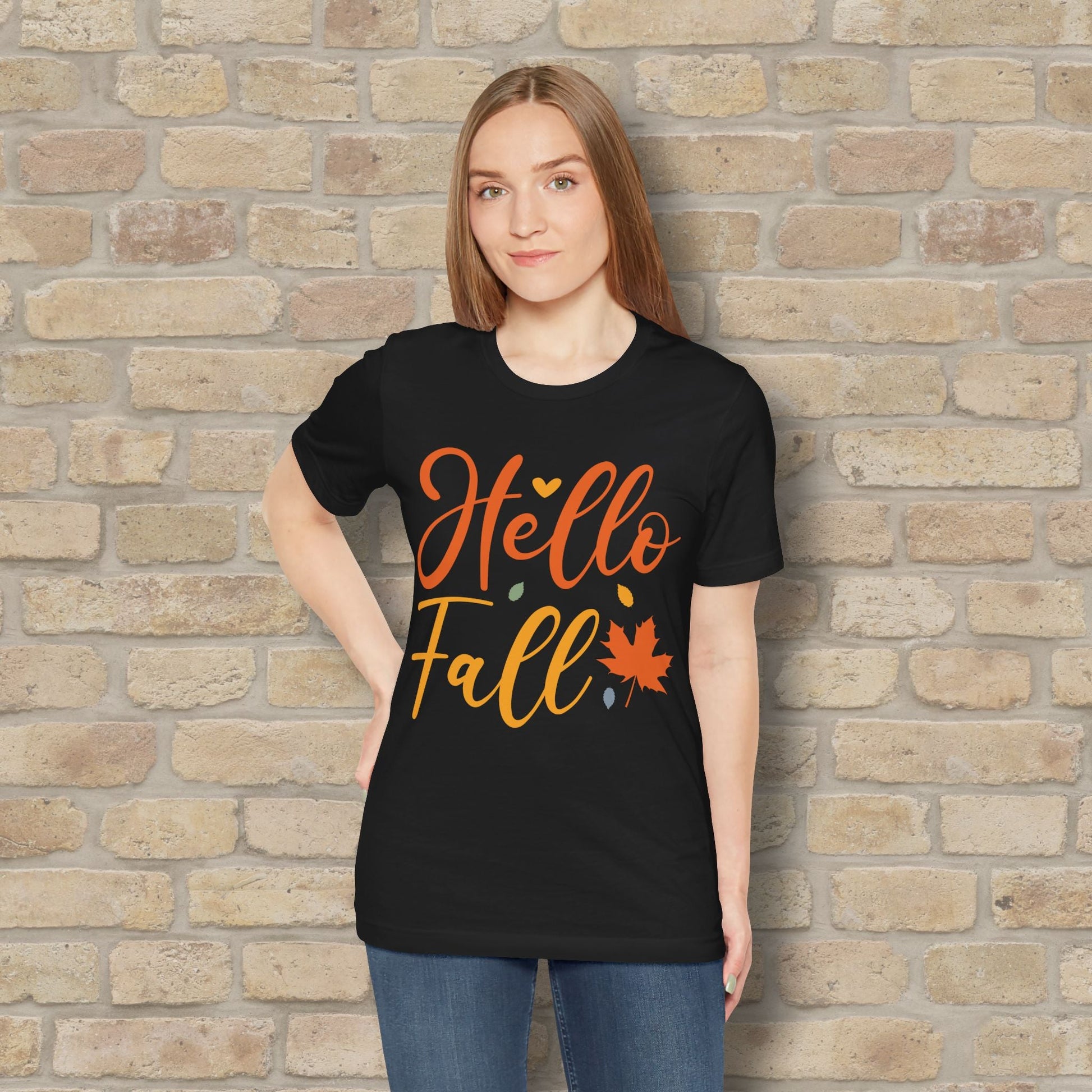 Mostly Text Hello Fall Tee - Vibrant Styles