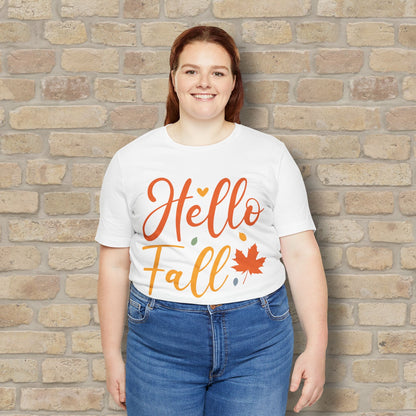 Mostly Text Hello Fall Tee - Vibrant Styles