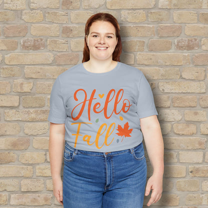 Mostly Text Hello Fall Tee - Vibrant Styles