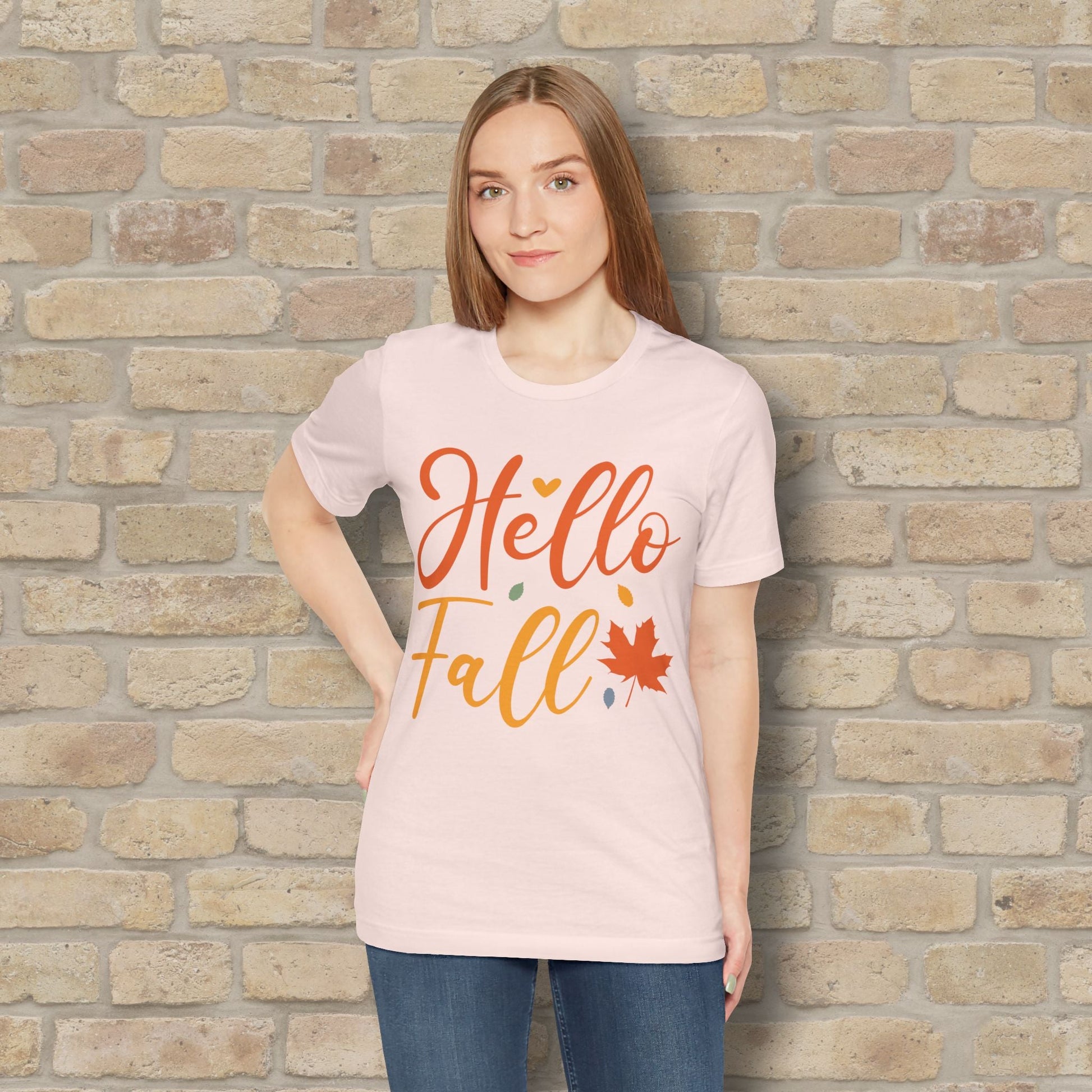 Mostly Text Hello Fall Tee - Vibrant Styles