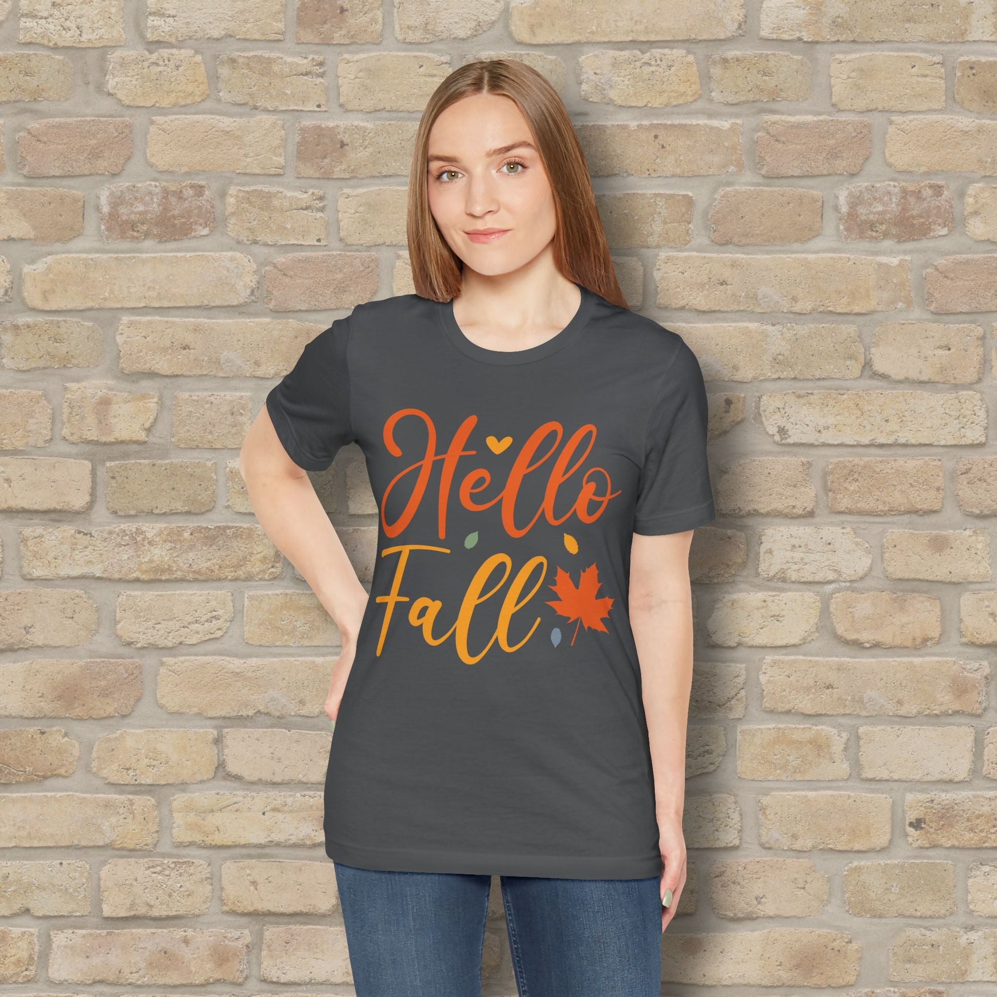 Mostly Text Hello Fall Tee - Vibrant Styles