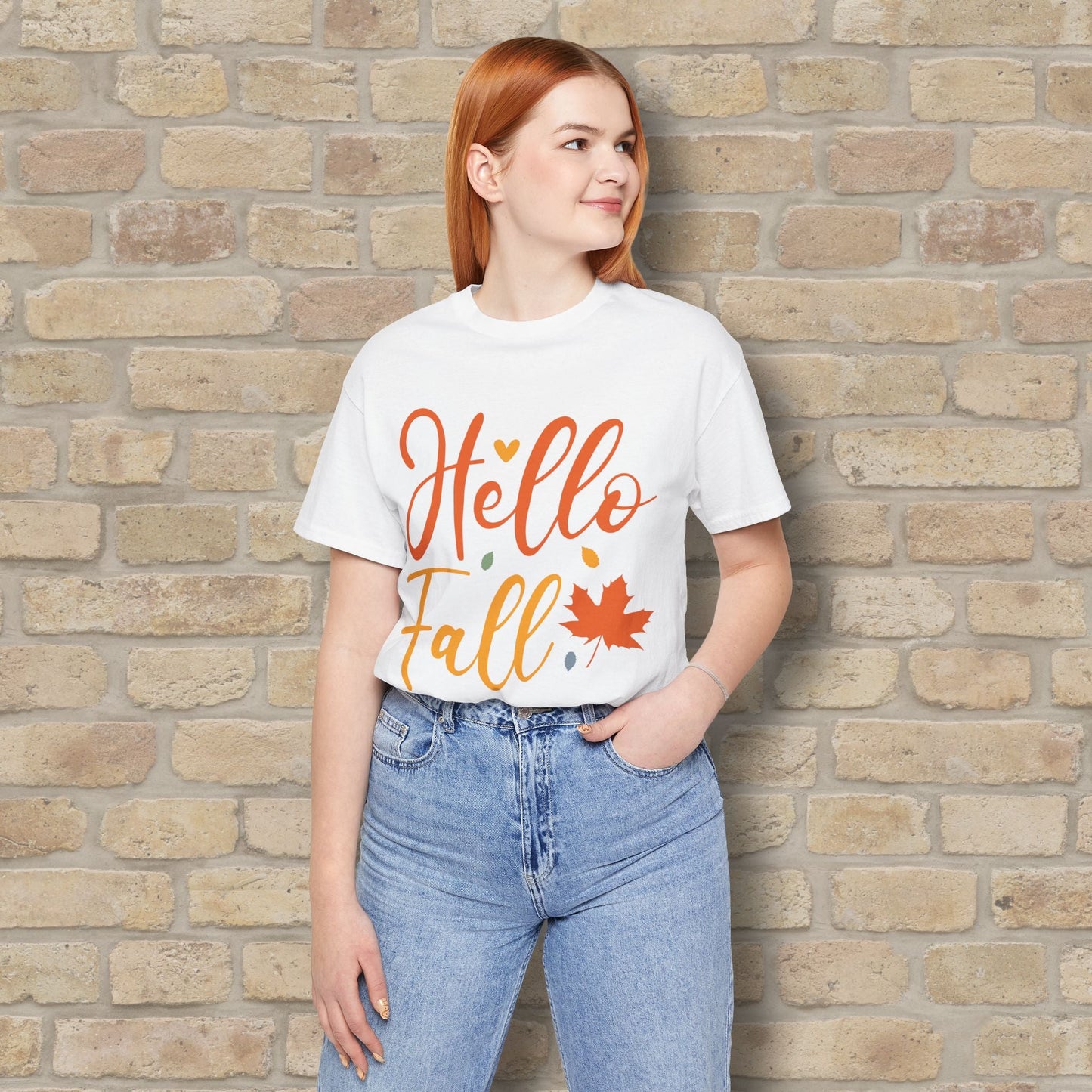 Mostly Text Hello Fall Tee - Vibrant Styles