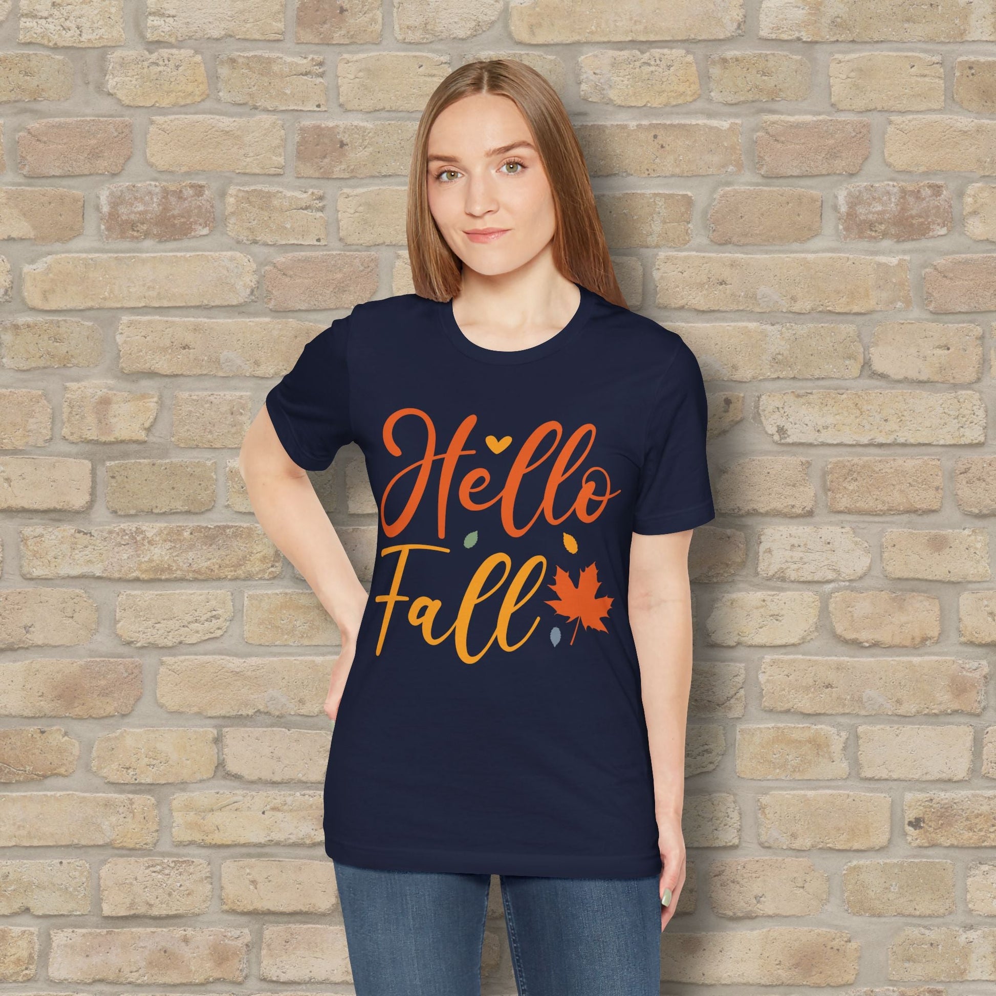 Mostly Text Hello Fall Tee - Vibrant Styles
