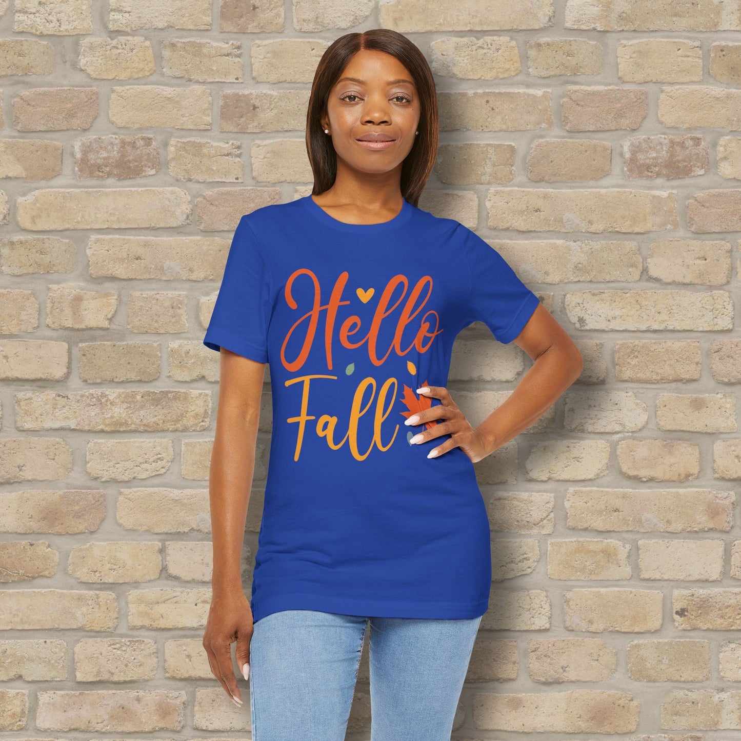 Mostly Text Hello Fall Tee - Vibrant Styles