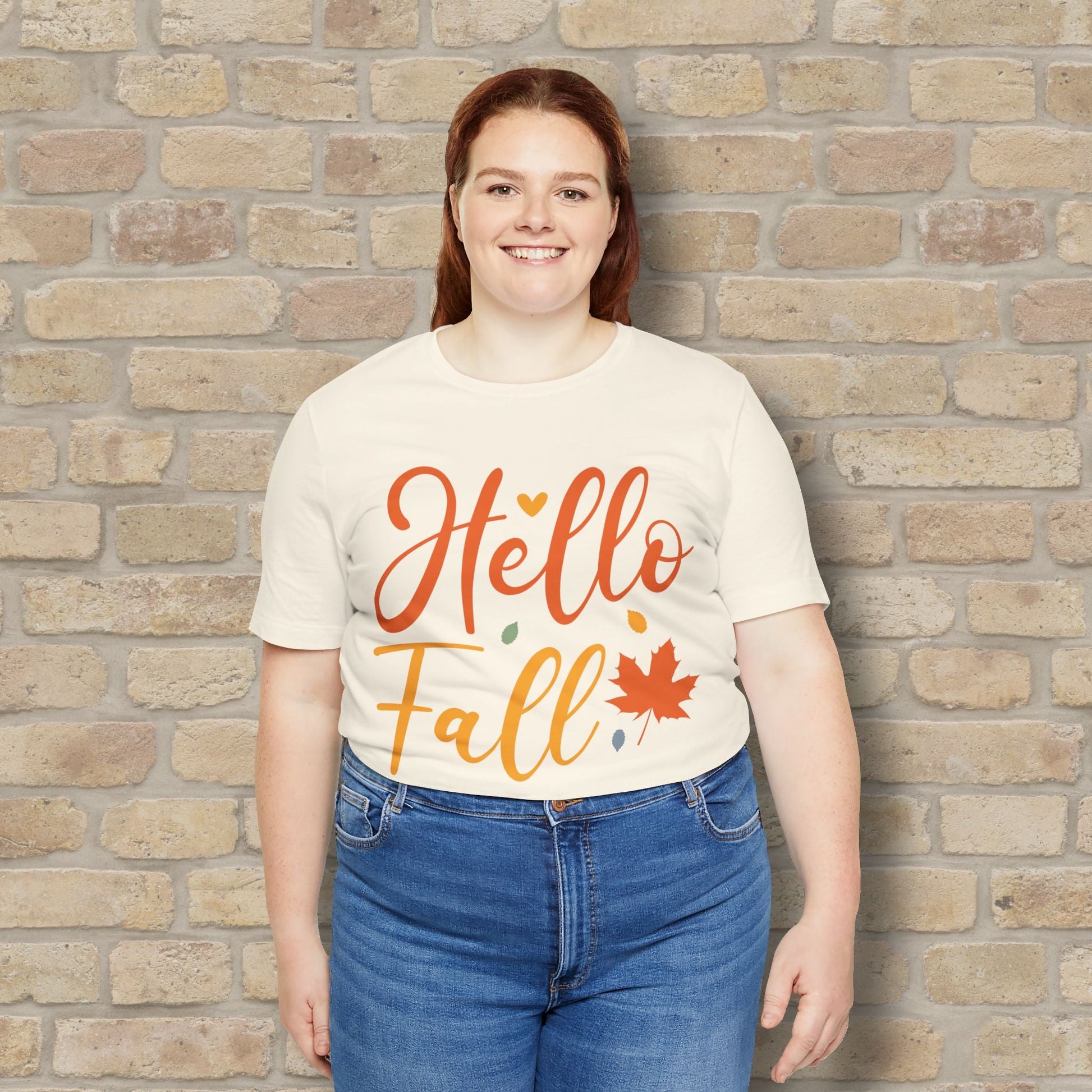 Mostly Text Hello Fall Tee - Vibrant Styles
