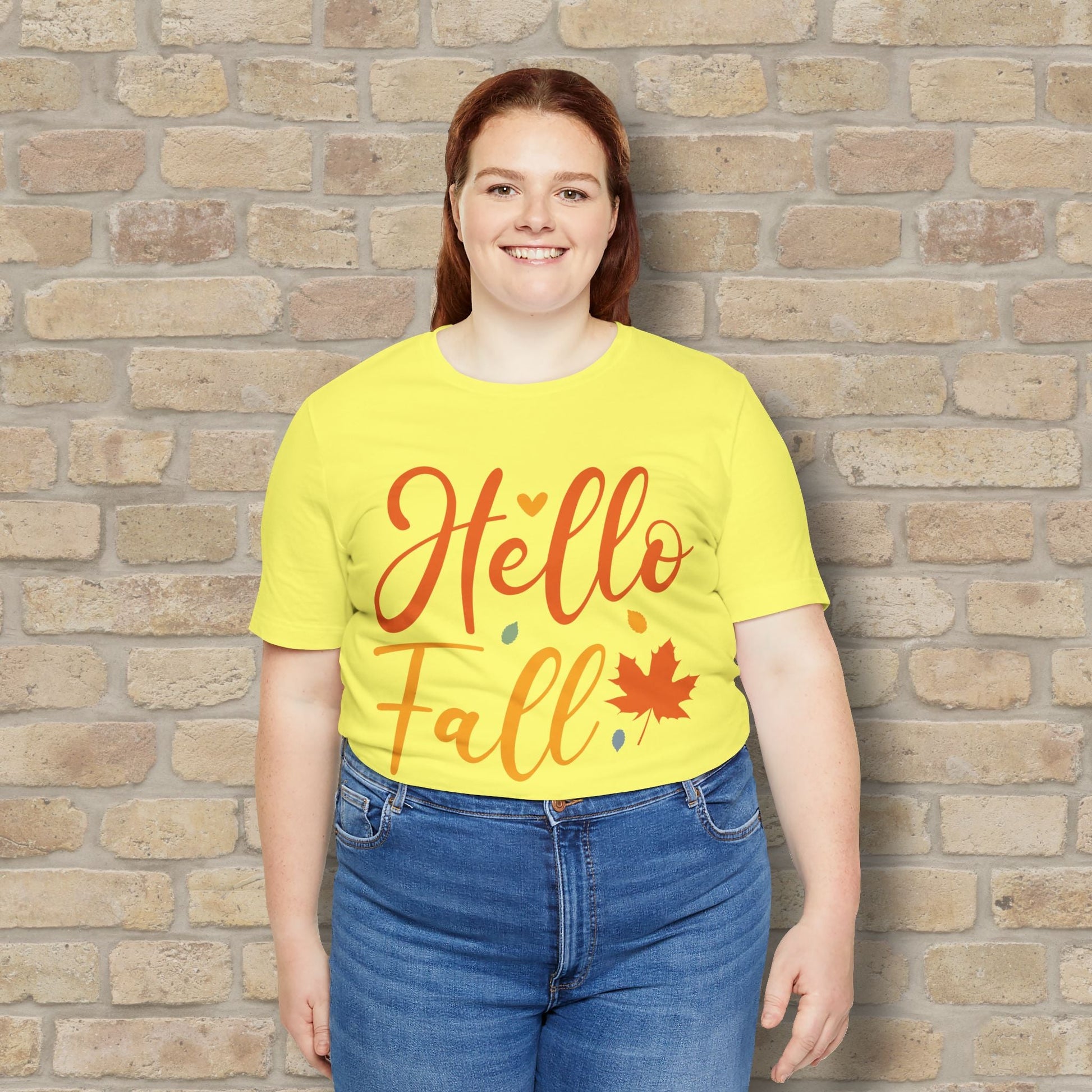 Mostly Text Hello Fall Tee - Vibrant Styles