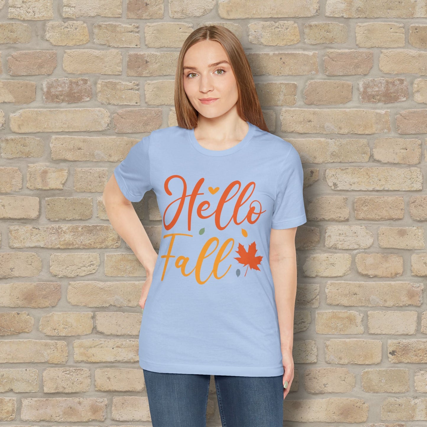 Mostly Text Hello Fall Tee - Vibrant Styles