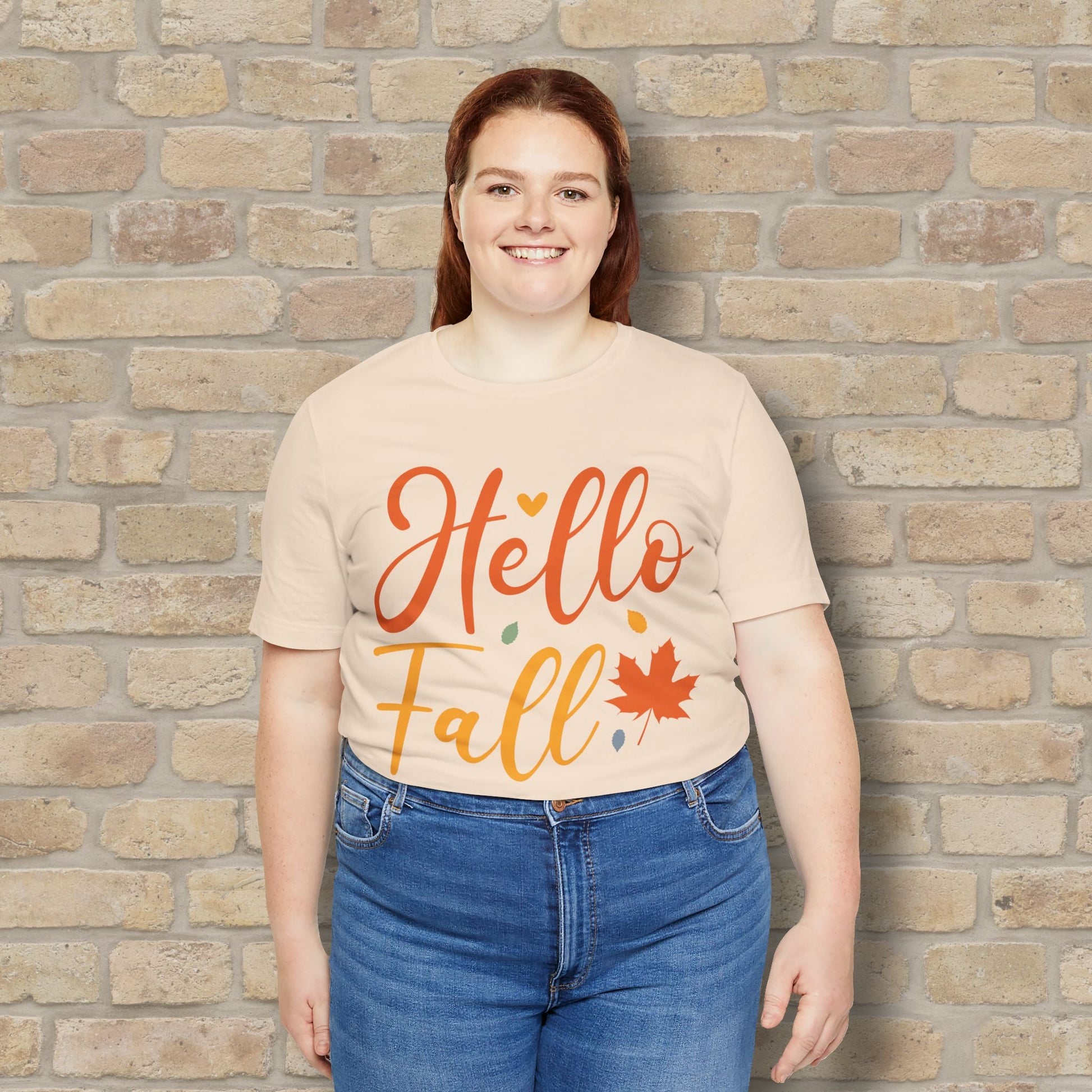 Mostly Text Hello Fall Tee - Vibrant Styles