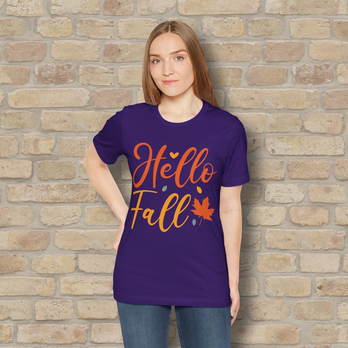 Mostly Text Hello Fall Tee - Vibrant Styles