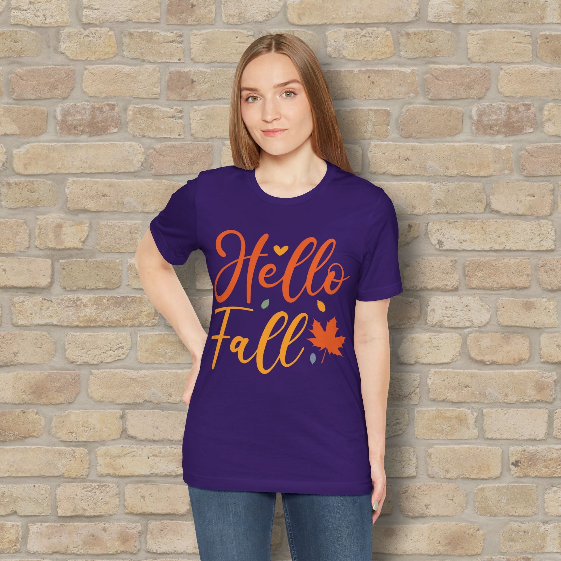 Mostly Text Hello Fall Tee - Vibrant Styles