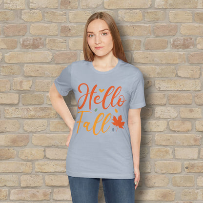 Mostly Text Hello Fall Tee - Vibrant Styles