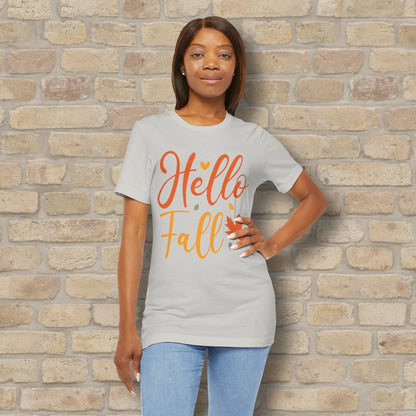 Mostly Text Hello Fall Tee - Vibrant Styles