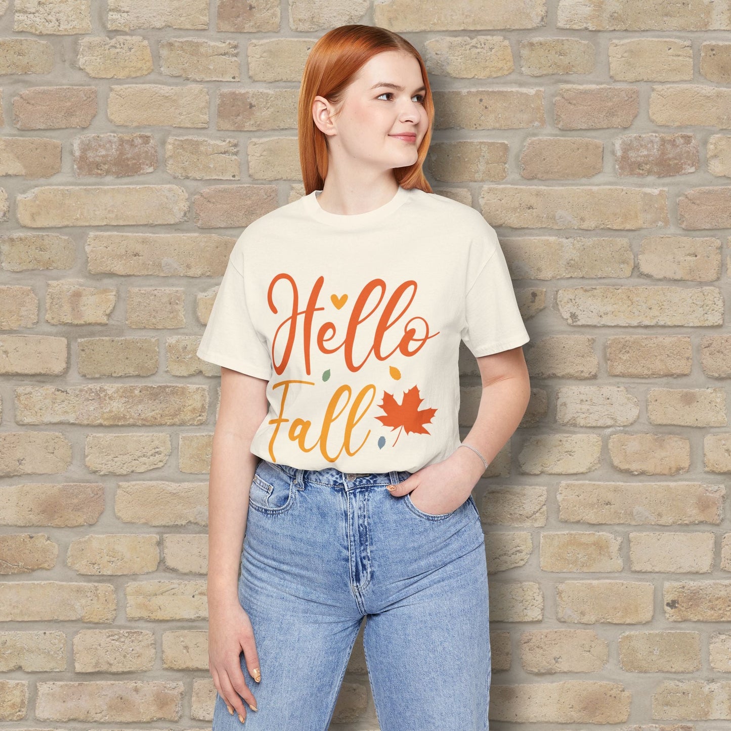 Mostly Text Hello Fall Tee - Vibrant Styles