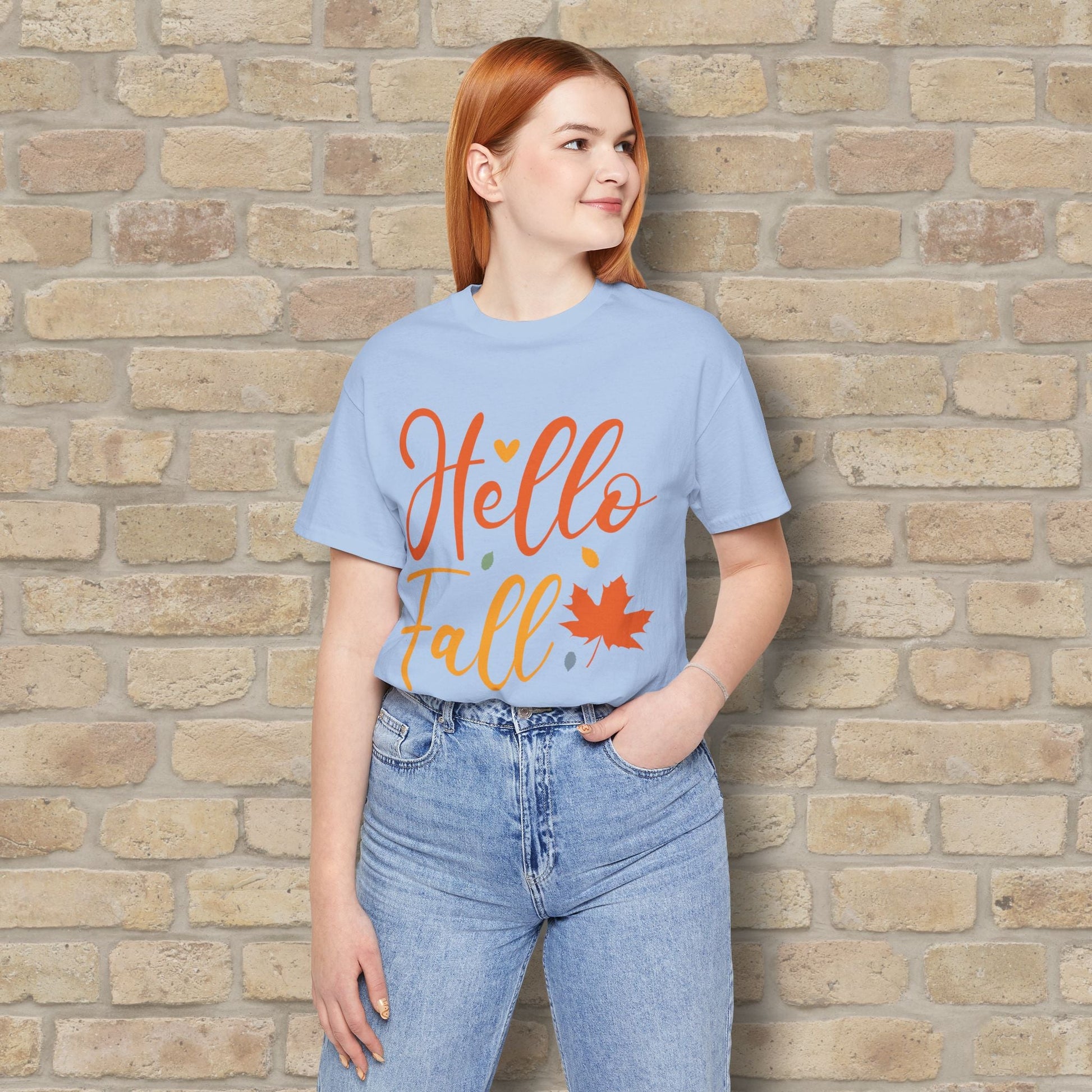 Mostly Text Hello Fall Tee - Vibrant Styles