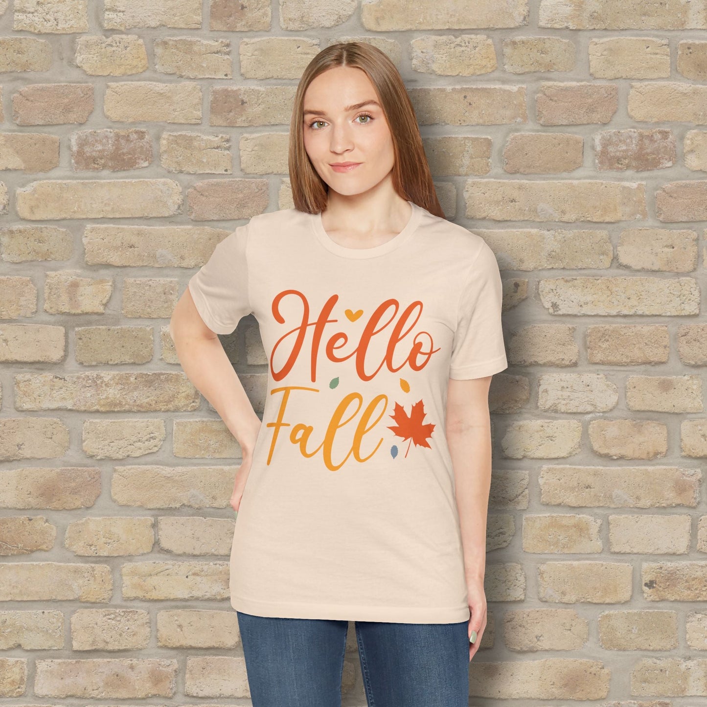 Mostly Text Hello Fall Tee - Vibrant Styles